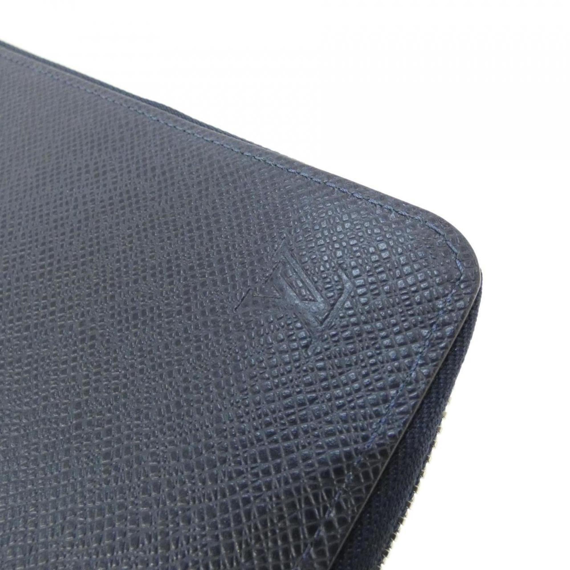 Louis Vuitton Blue Marine Leather Long Wallet (Bi-Fold) (Pre-Owned)