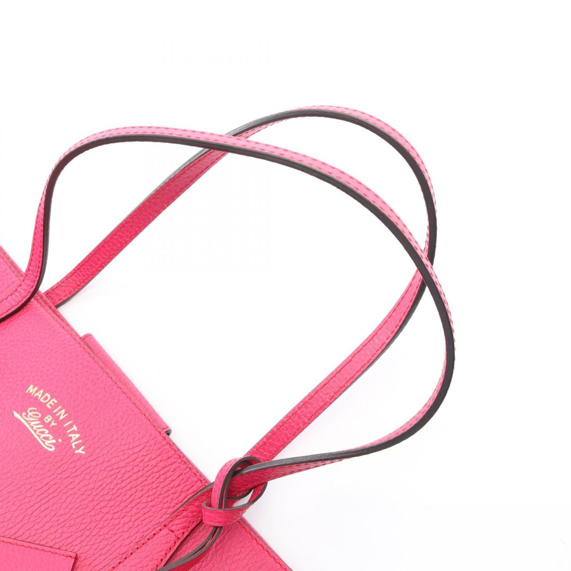 Gucci Pink Leather Handbag Tote Bag (Pre-Owned)
