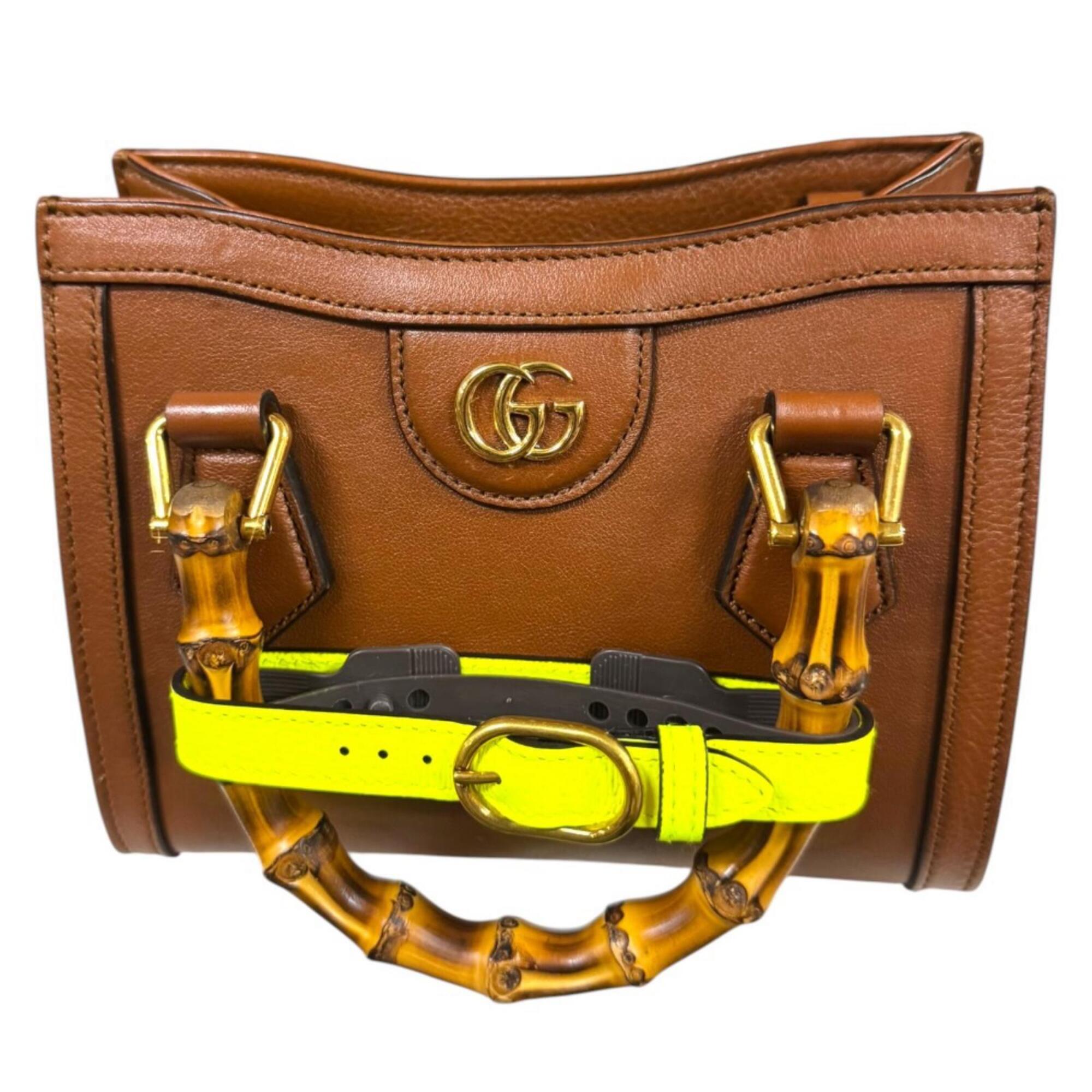 Gucci Brown Leather Shoulder Bag Tote Bag (Pre-Owned)