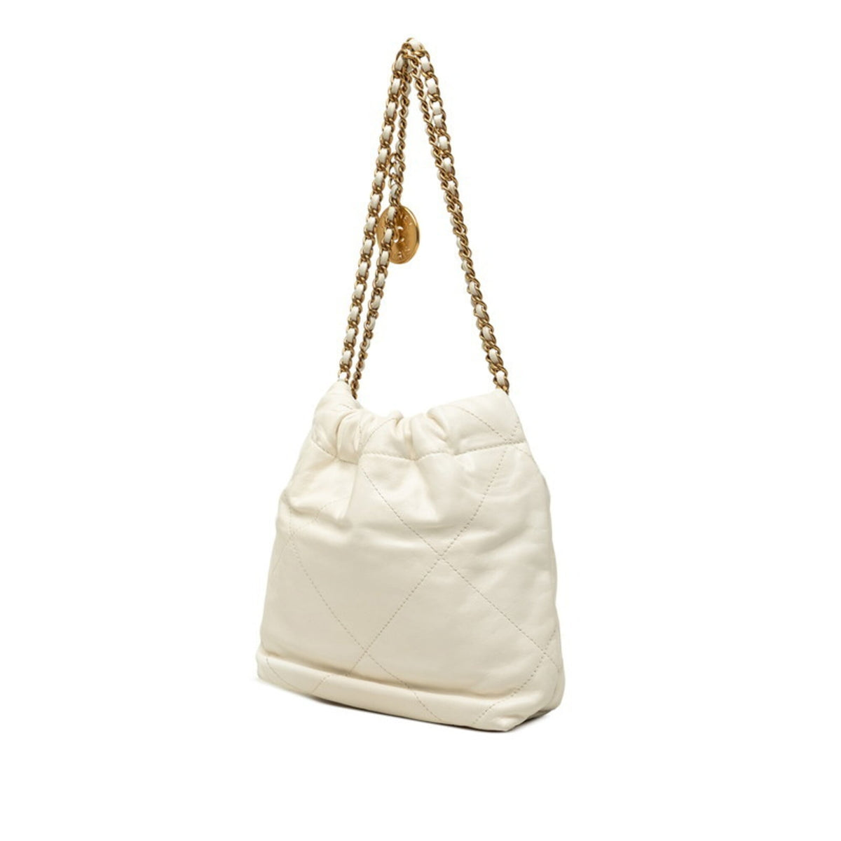 Chanel White Leather Shoulder Bag (Pre-Owned)