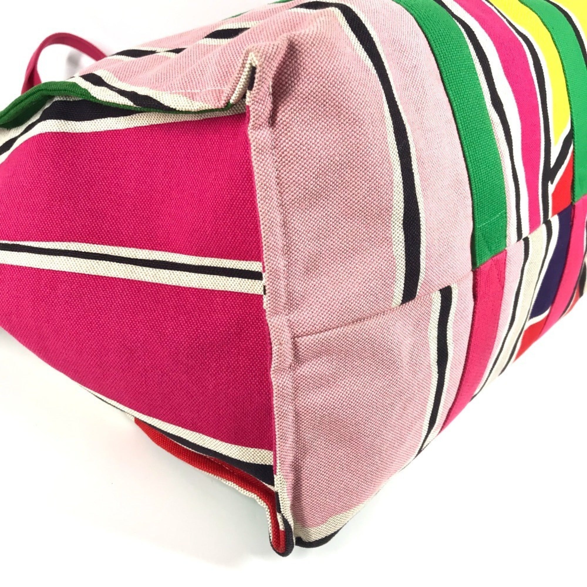 Hermes Multi-Color Cotton Boston Bag Shoulder Bag Tote Bag (Pre-Owned)