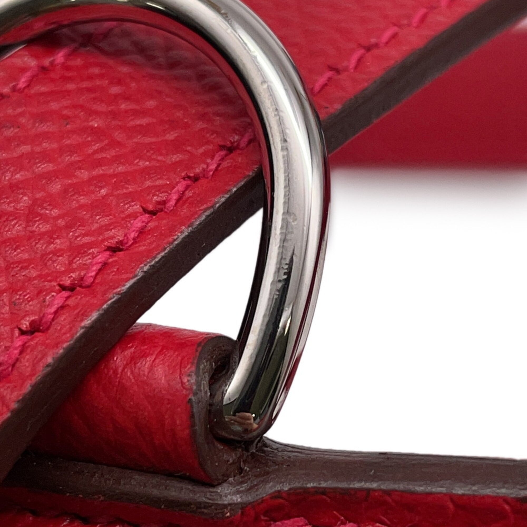 Hermes Multi-Color Rouge Casaque Epsom Leather Silk Handbag (Pre-Owned)