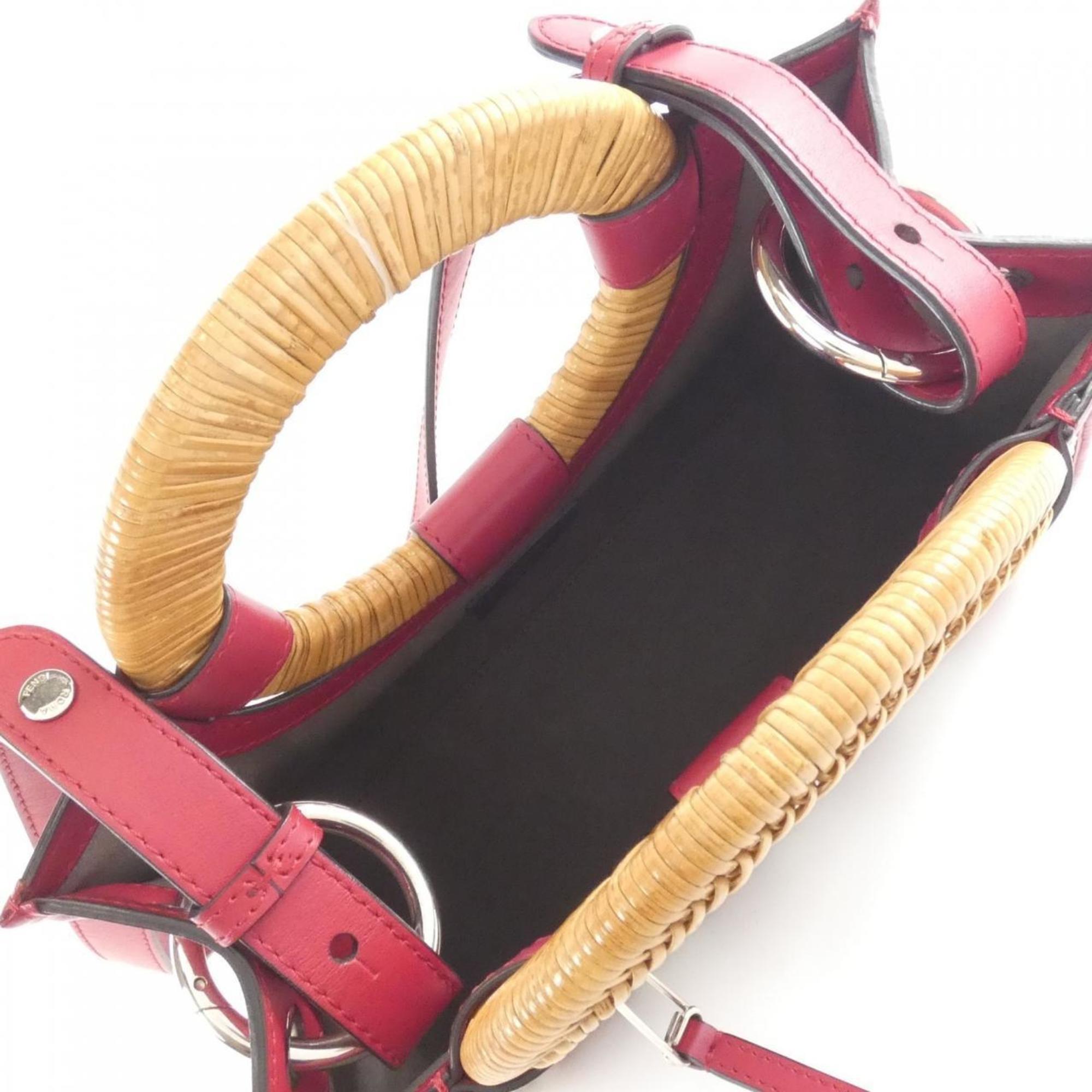 Fendi Red Color Leather Handbag (Pre-Owned)
