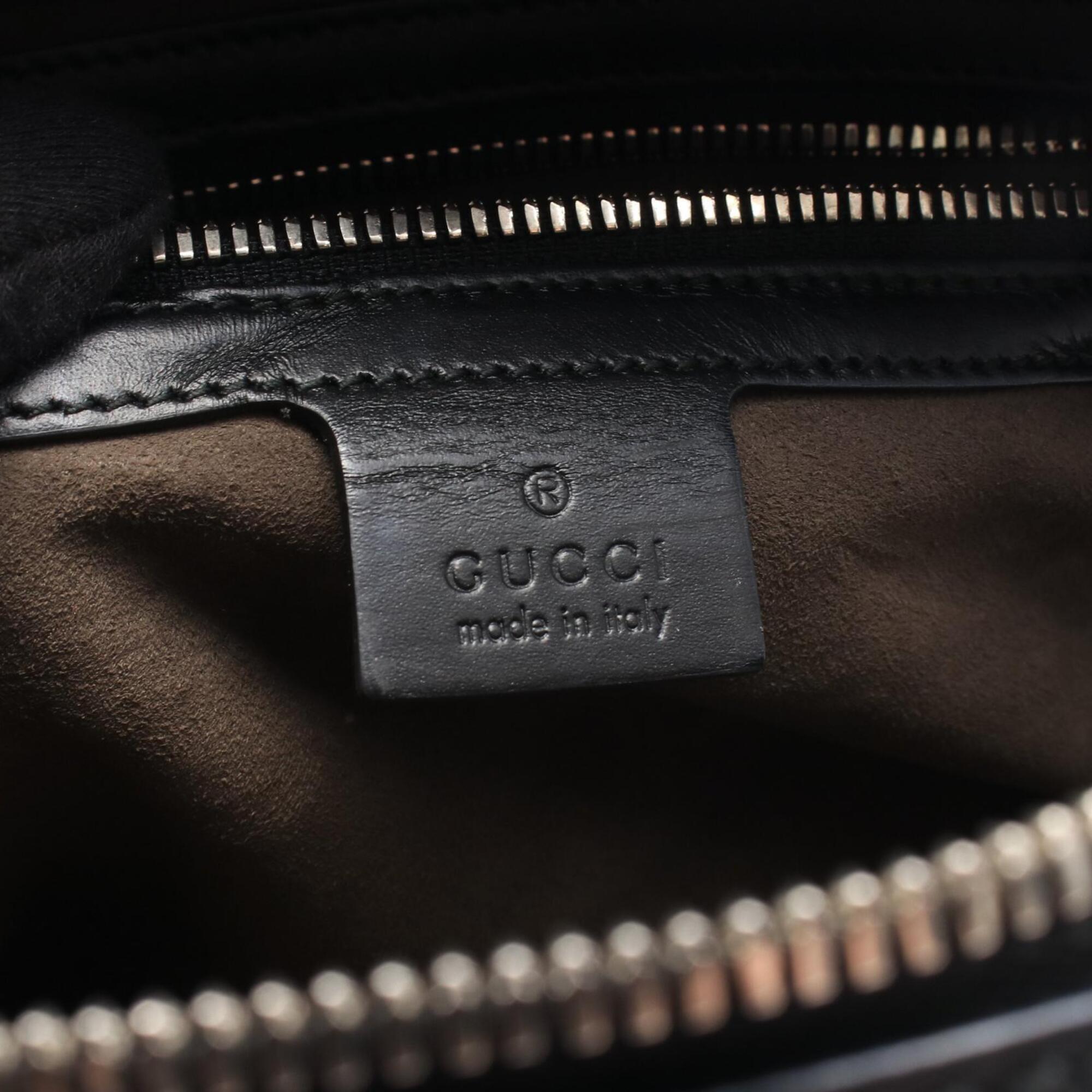 Gucci Black Leather Backpack Handbag (Pre-Owned)