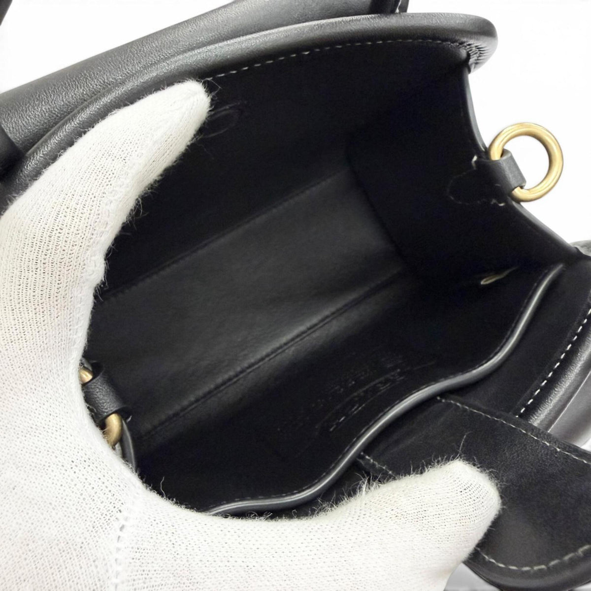 Coach Black Leather Shoulder Bag Tote Bag (Pre-Owned)