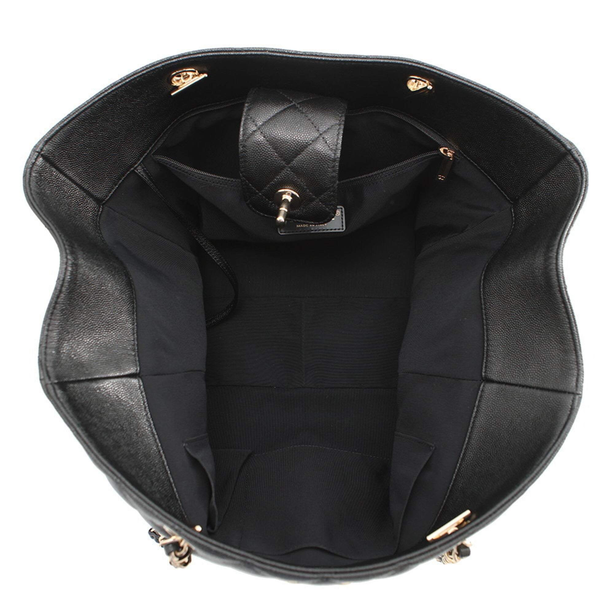 Chanel Black Grained Calfskin Shopping Bag Tote Bag (Pre-Owned)