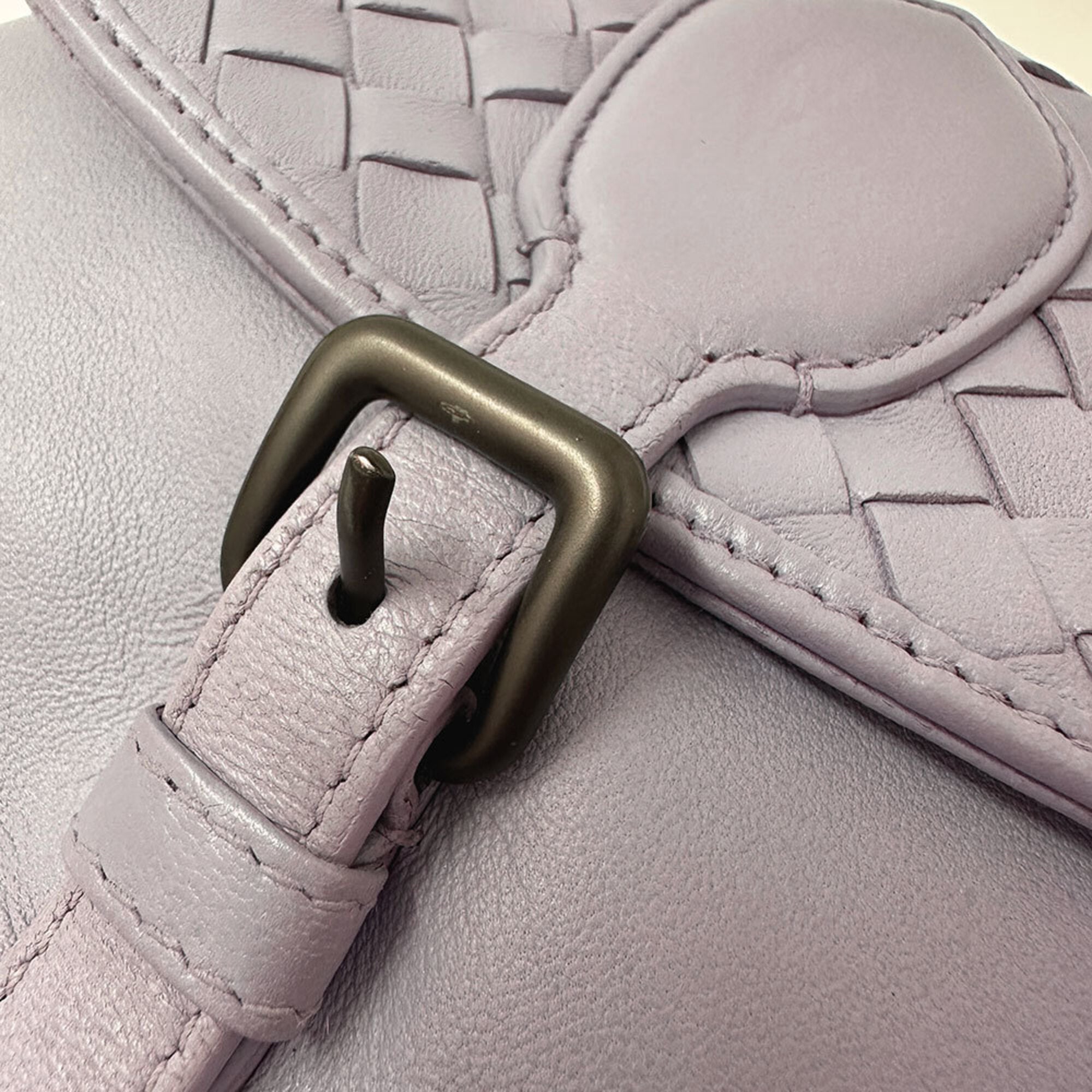 Bottega Veneta Purple Canvas Handbag Shoulder Bag (Pre-Owned)