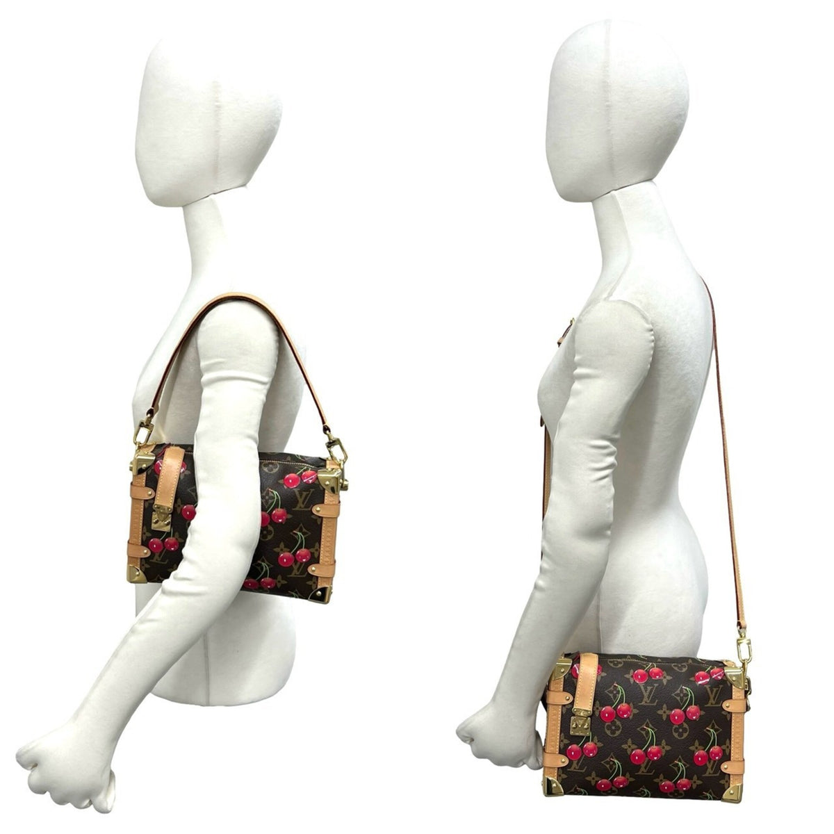 Louis Vuitton Brown Red Color Leather Pvc Shoulder Bag (Pre-Owned)