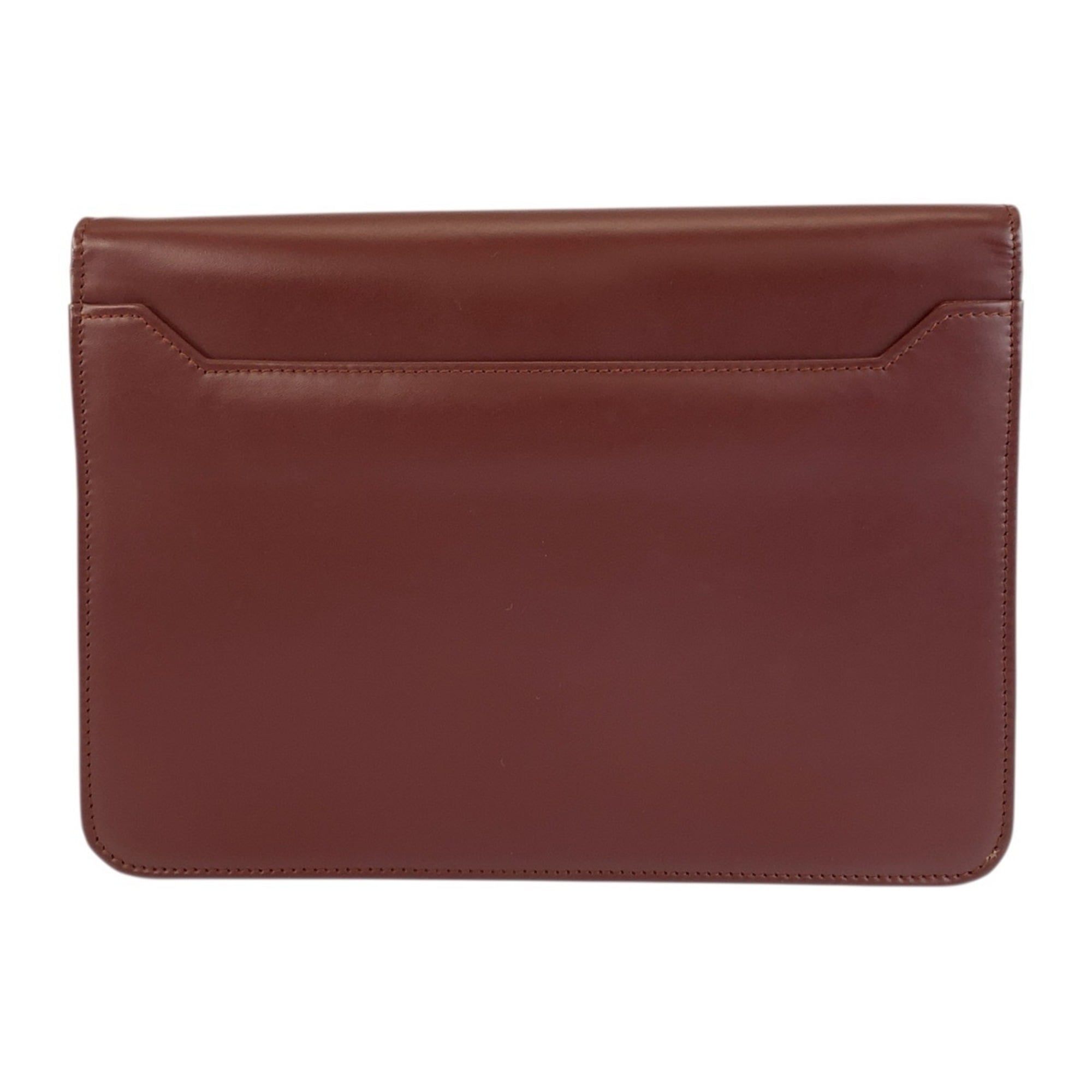 Cartier Bordeaux Leather Clutch Bag (Pre-Owned)