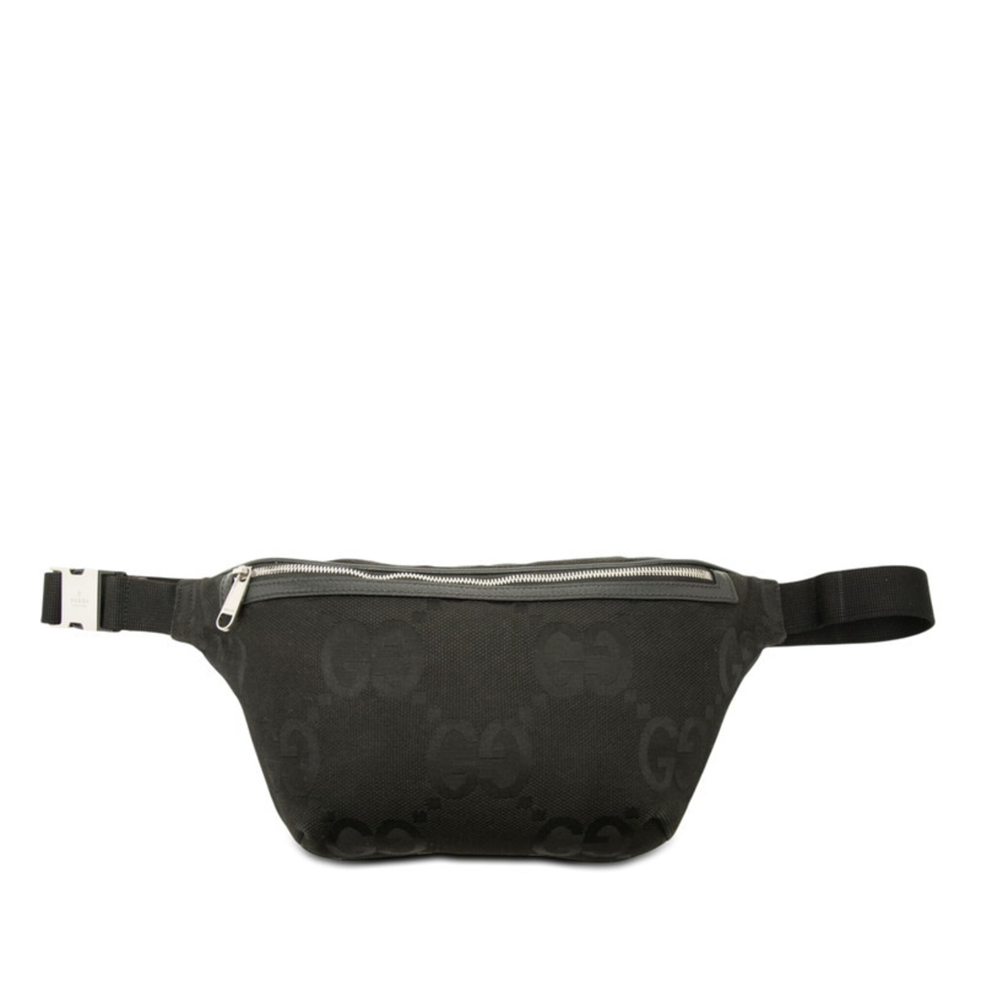 Gucci Black Canvas Leather Fanny Pack Sling Bag (Pre-Owned)