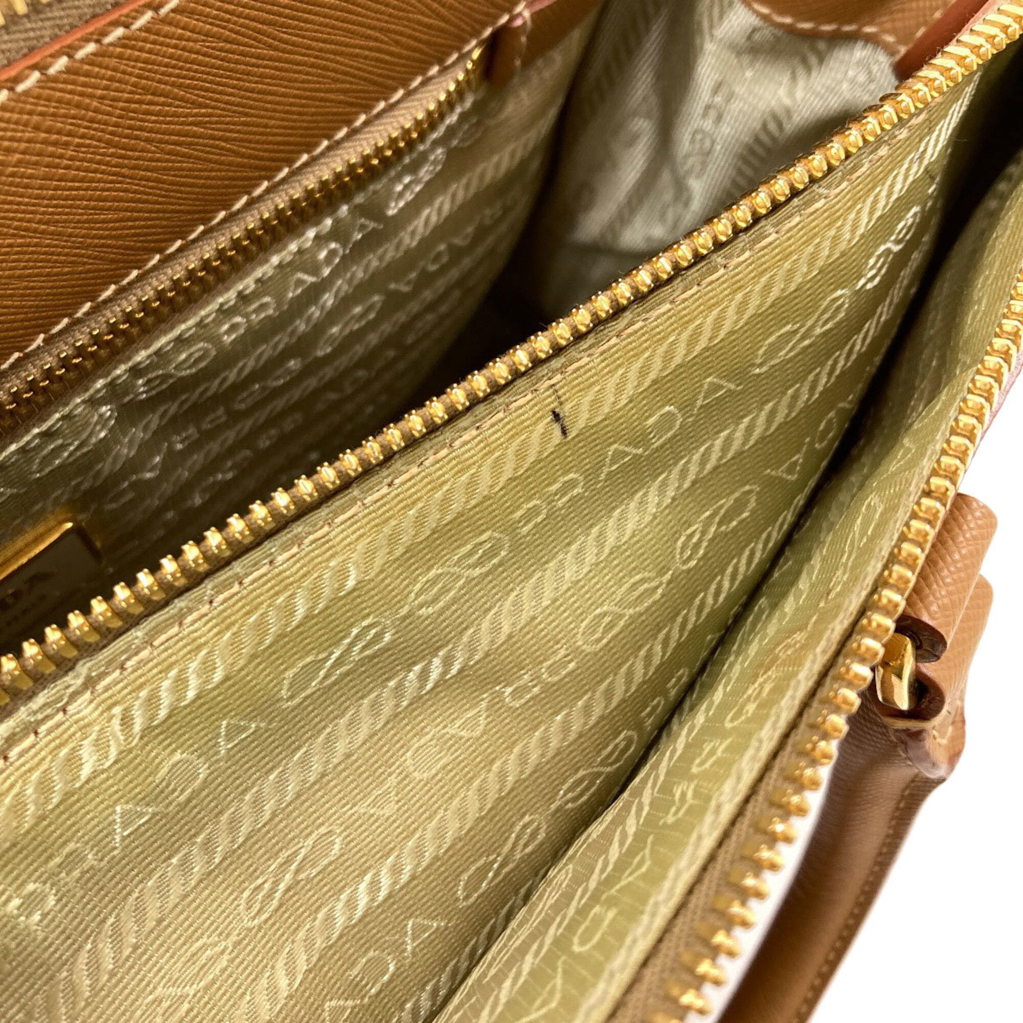 Prada Brown Saffiano Triangle Handbag (Pre-Owned)