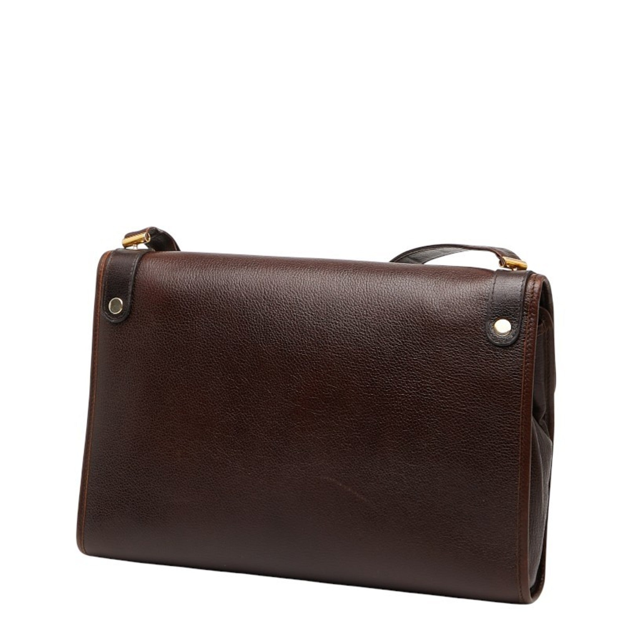 Christian Dior Brown Leather Shoulder Bag (Pre-Owned)
