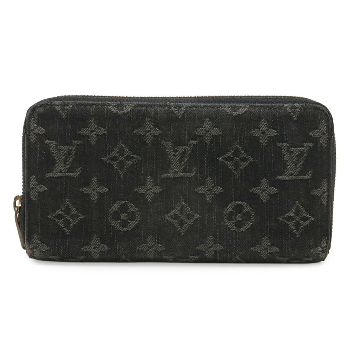 Louis Vuitton Black Monogram Noir Monogram Denim Long Wallet (Bi-Fold) (Pre-Owned)