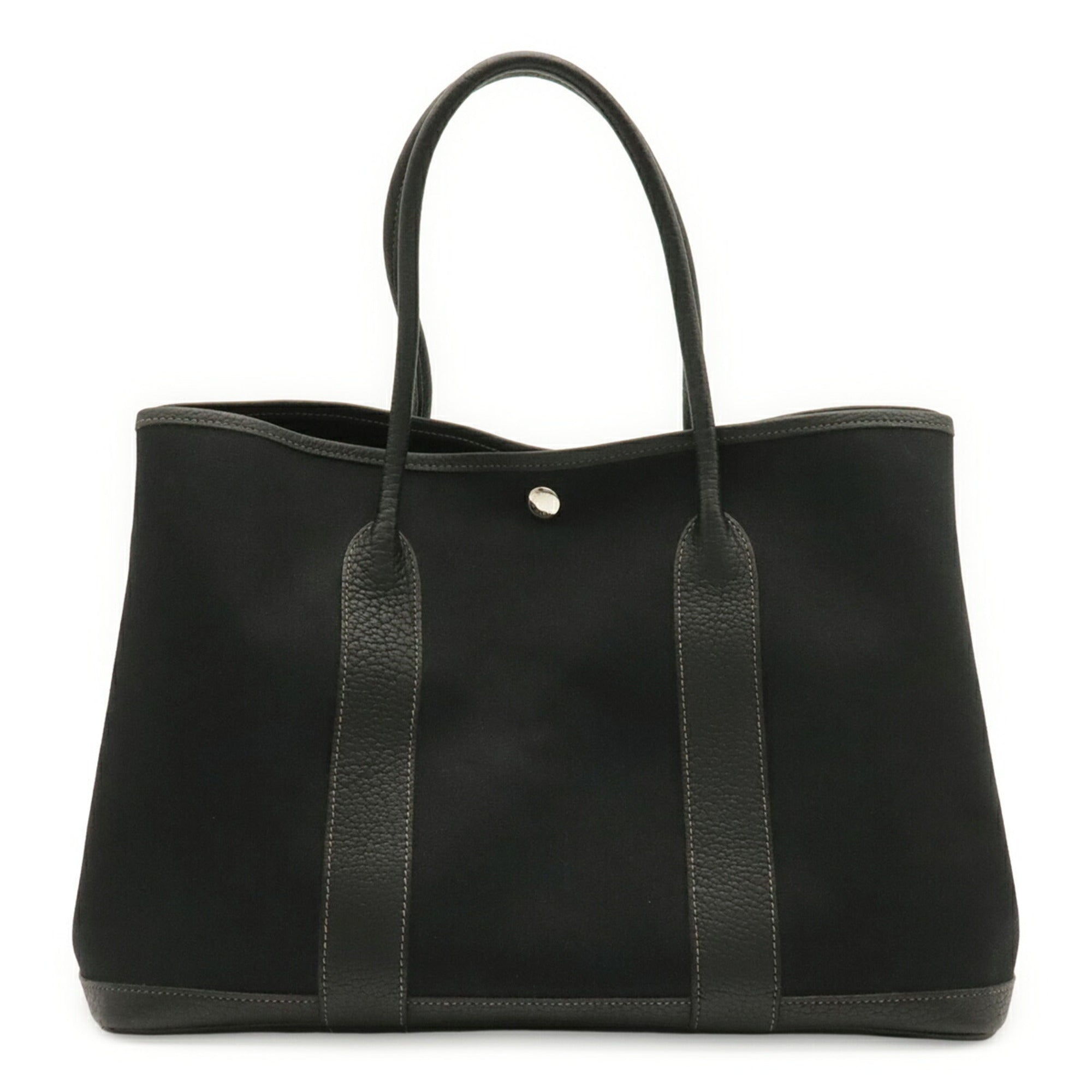 Hermes Black Toile Officier Handbag Shoulder Bag Tote Bag (Pre-Owned)