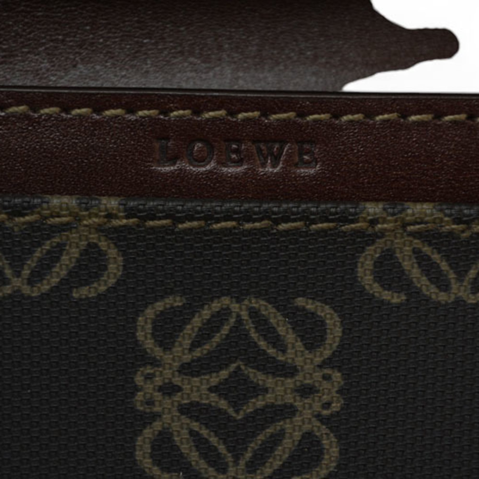 Loewe Brown Coated Canvas Coin Purse/Coin Case (Pre-Owned)
