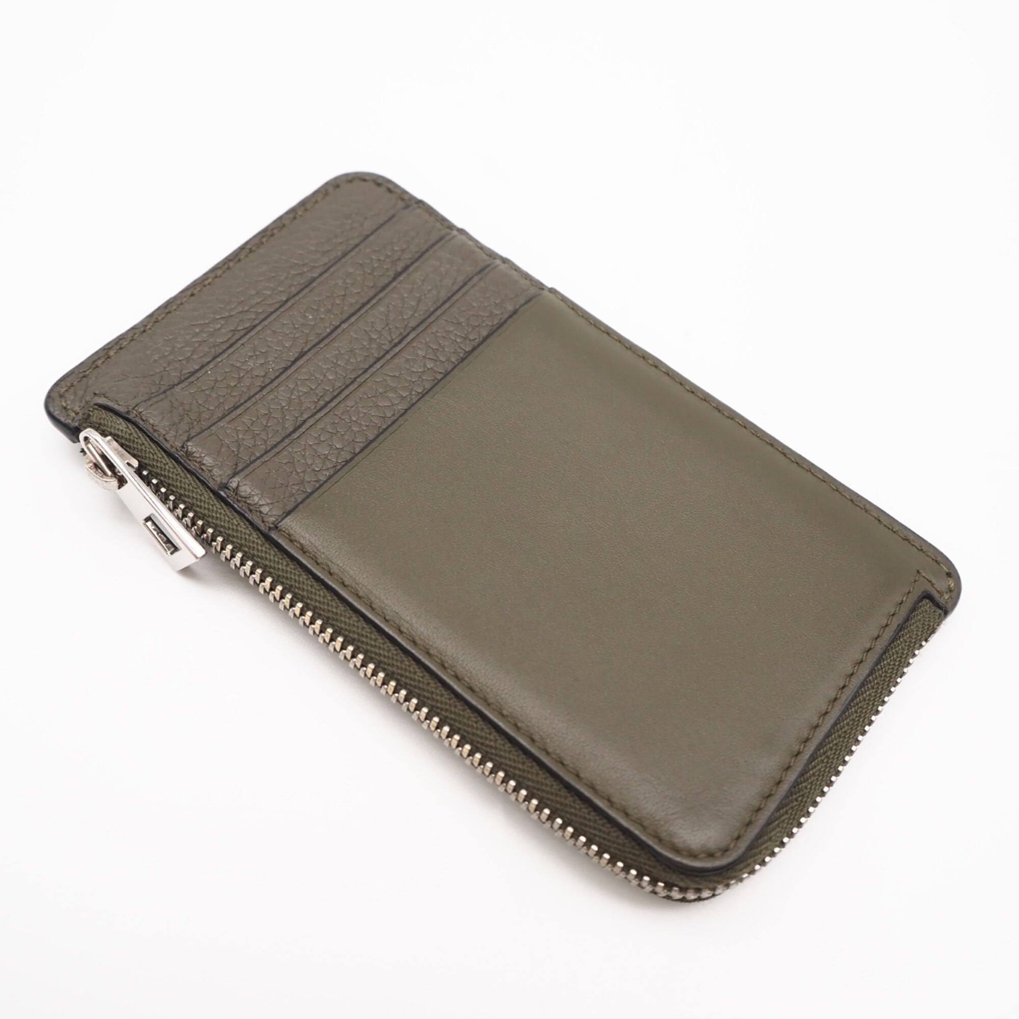Loewe Khaki Orange Leather Coin Purse/Coin Case (Pre-Owned)