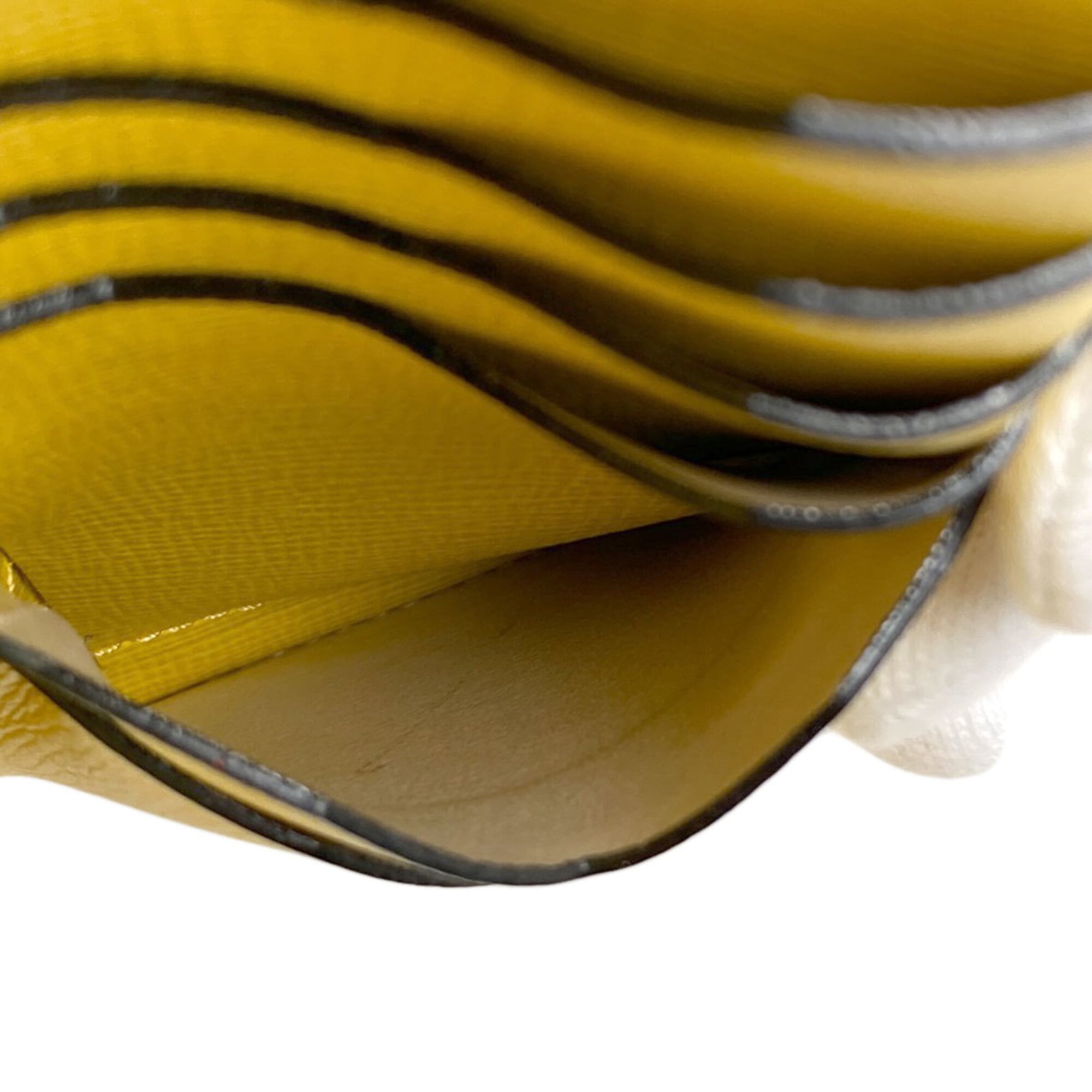 Valextra Yellow Leather Long Wallet (Bi-Fold) (Pre-Owned)