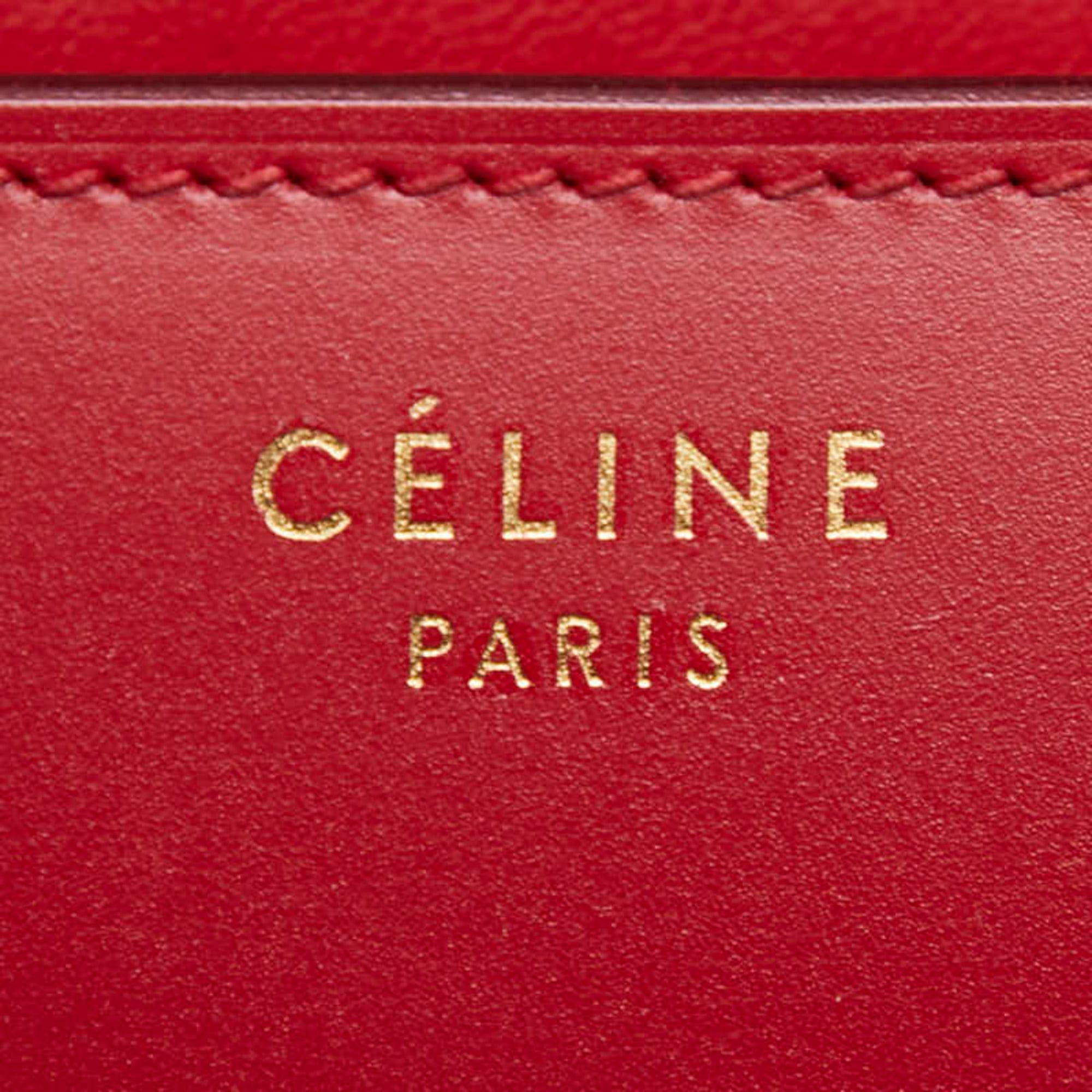 Celine Red Color Leather Handbag Shoulder Bag (Pre-Owned)