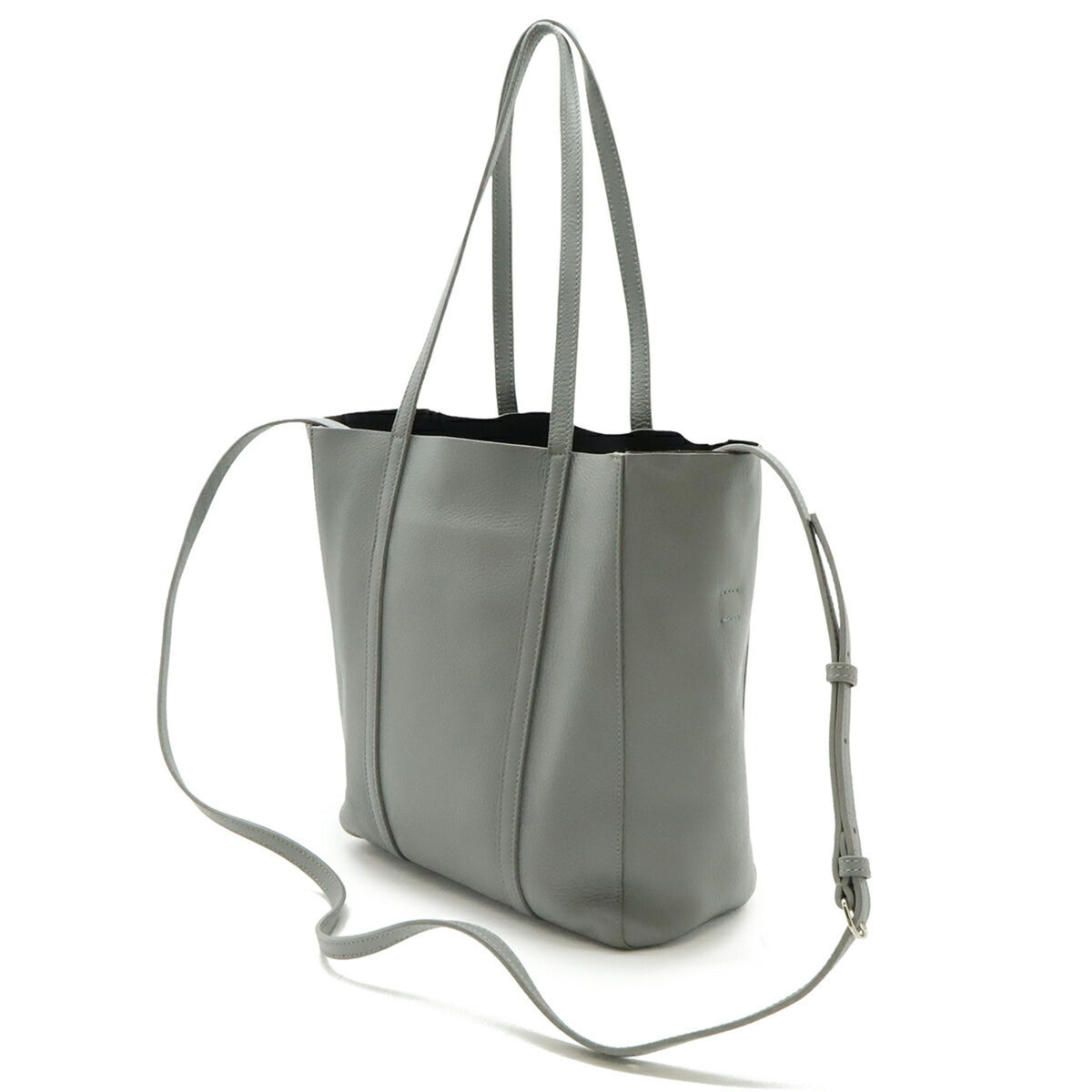 Balenciaga Gray Leather Shoulder Bag Tote Bag (Pre-Owned)