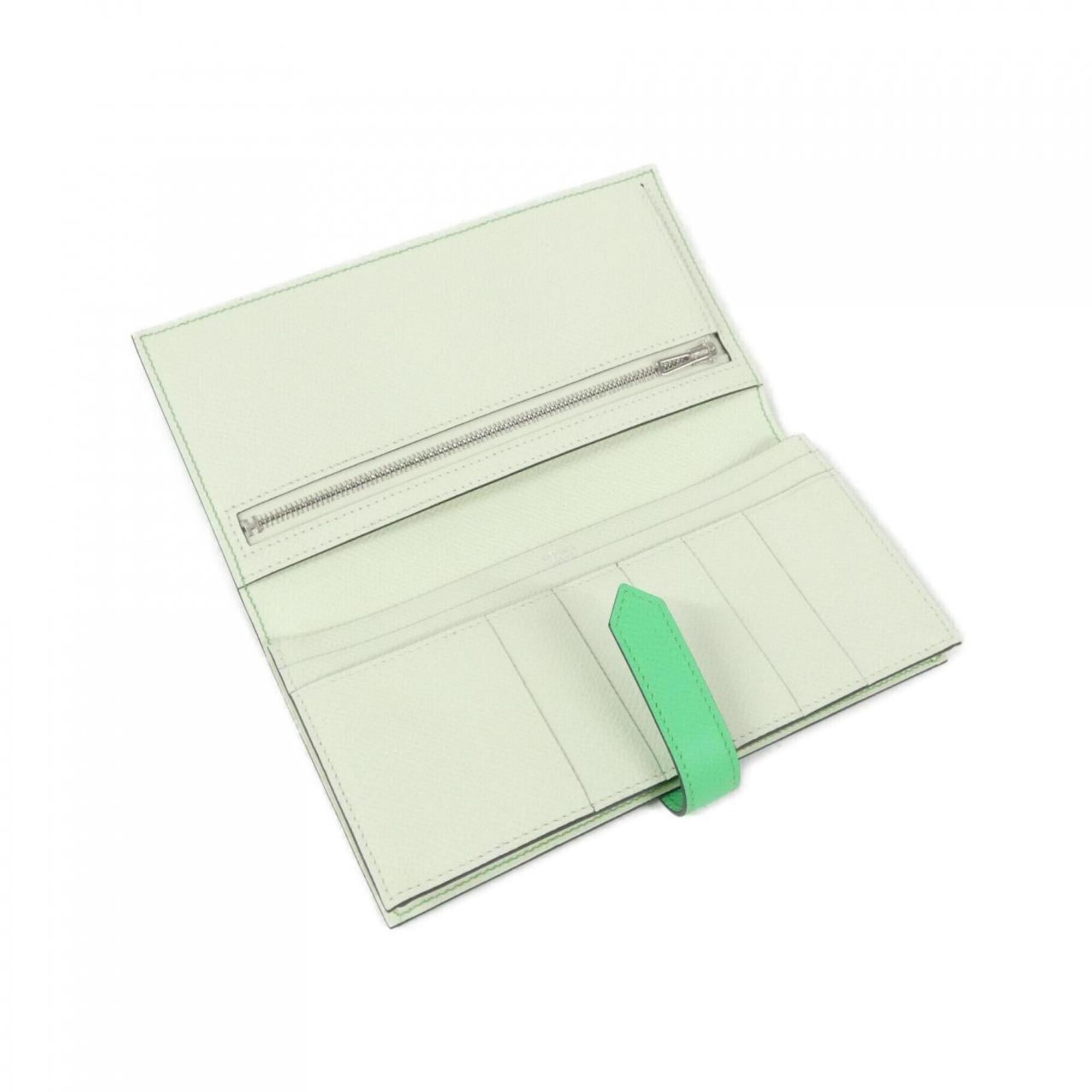 Hermes Green Epsom Leather Long Wallet (Bi-Fold) (Pre-Owned)