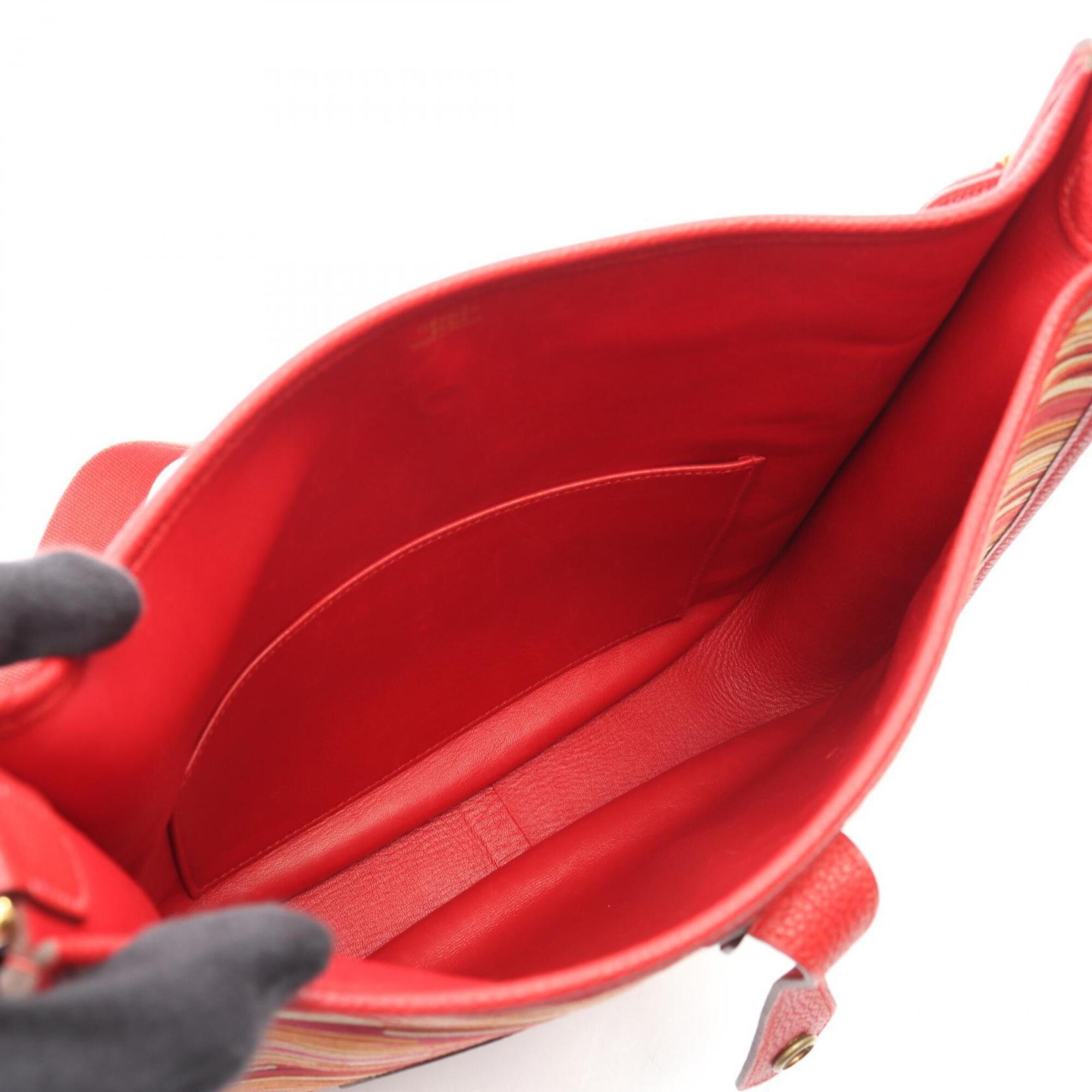 Hermes Red Color Vibrato Leather Togo Leather Shoulder Bag (Pre-Owned)
