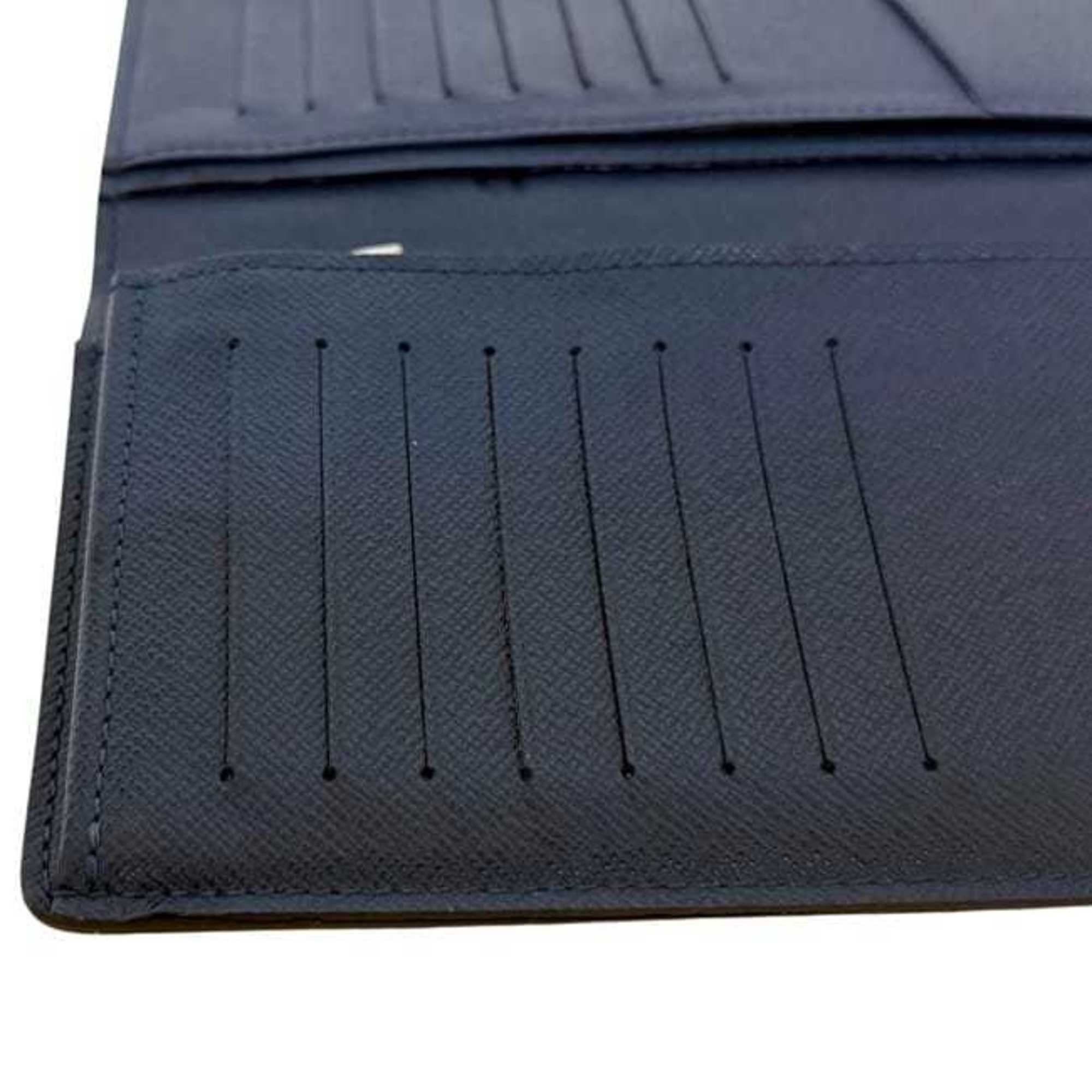 Louis Vuitton Navy Taiga Leather Long Wallet (Bi-Fold) (Pre-Owned)