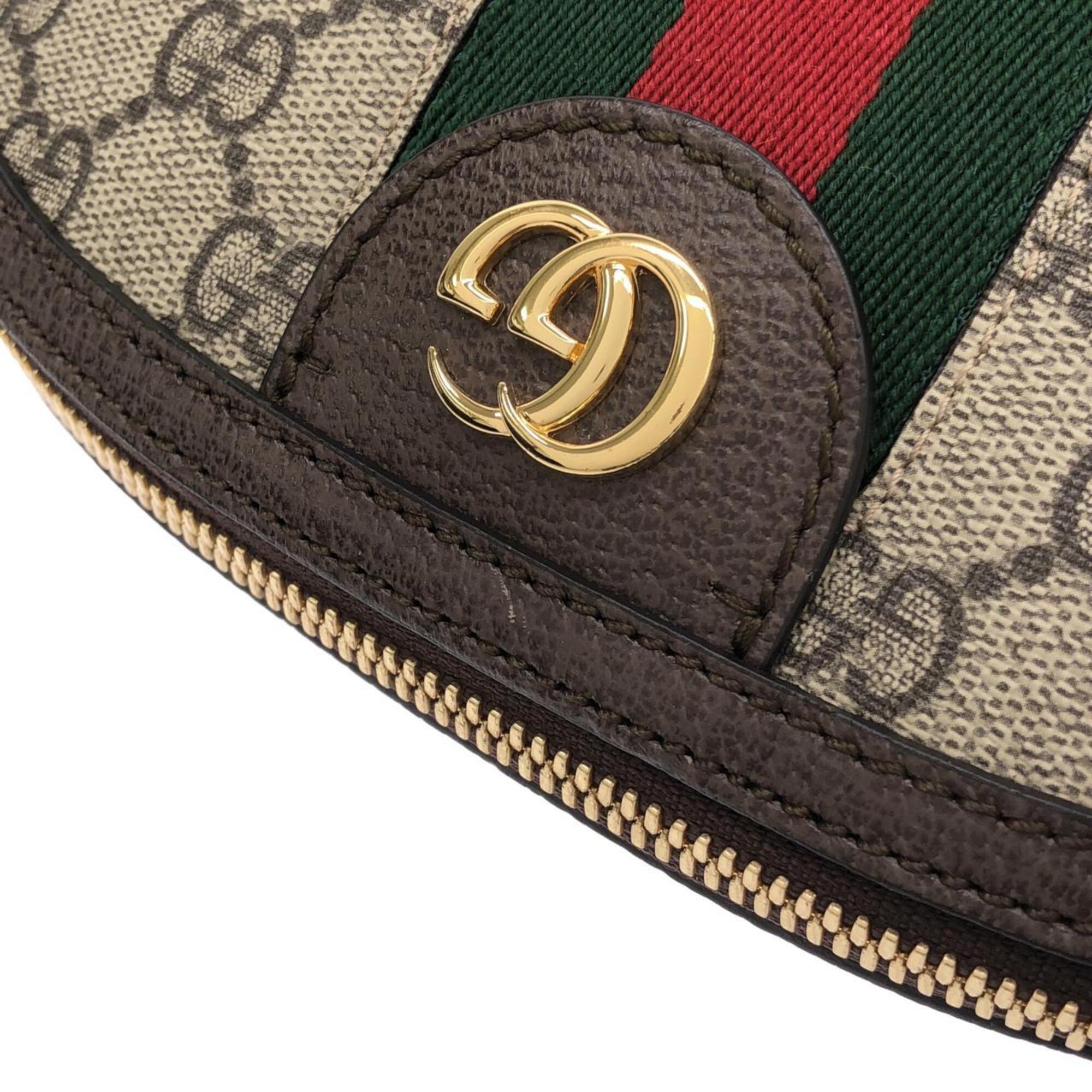 Gucci Ophidia Beige Brown Gg Supreme Leather Shoulder Bag (Pre-Owned)