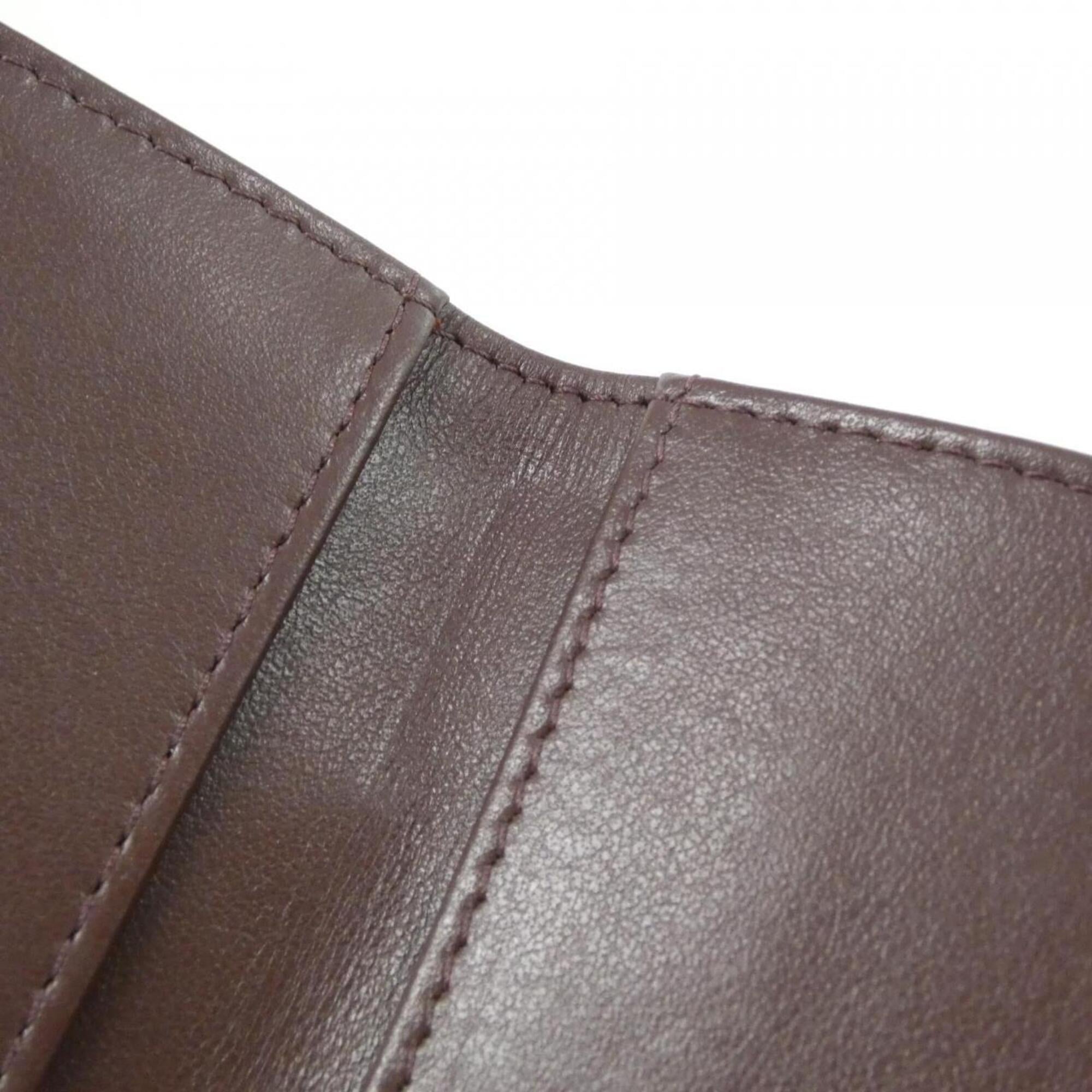 Chanel Black Bordeaux Grained Calfskin Wallet (Tri-Fold) (Pre-Owned)