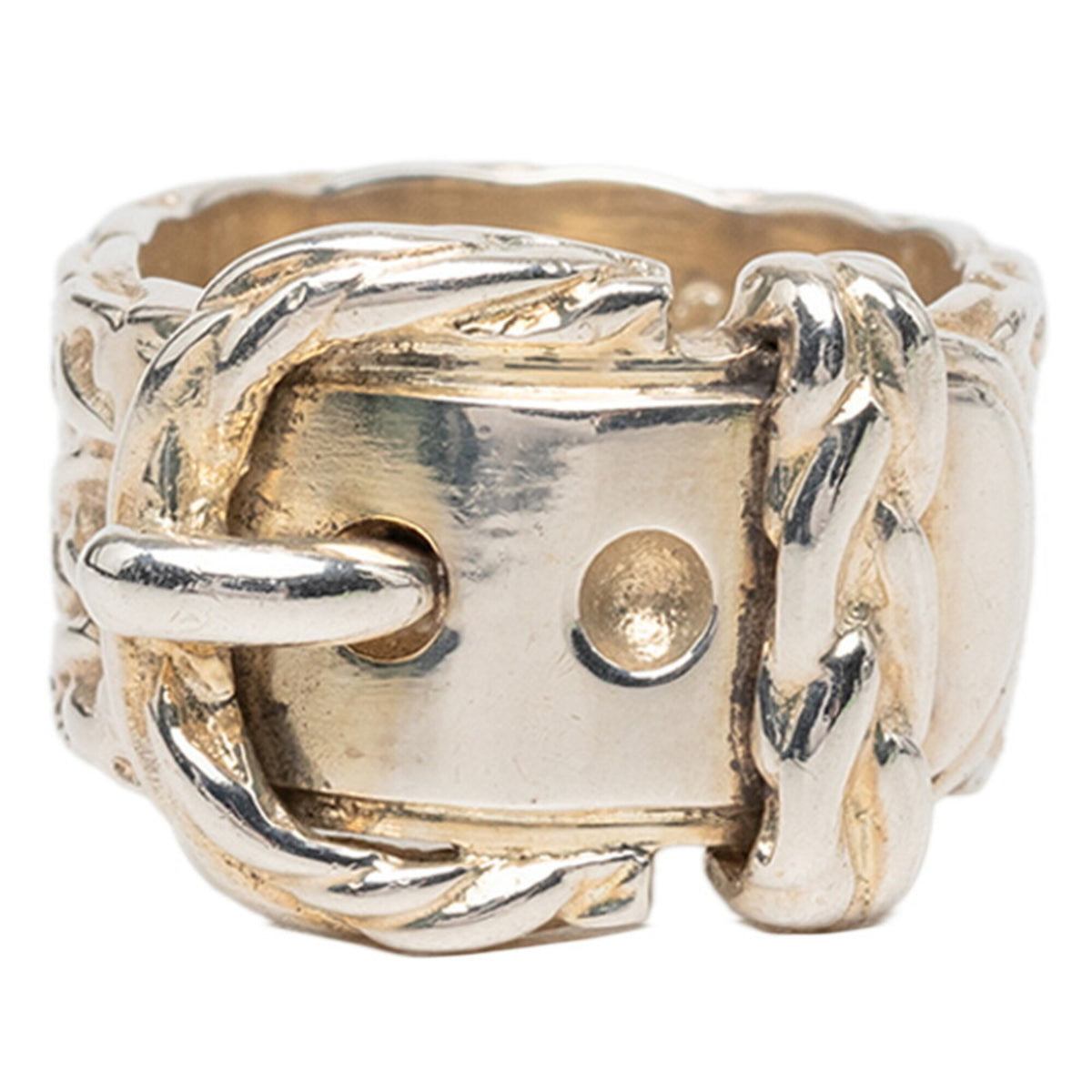 Hermes Silver 925 Band Ring (Pre-Owned)