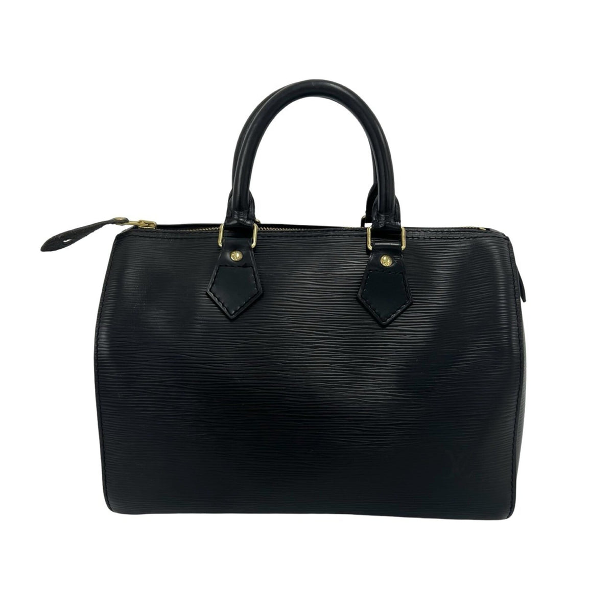 Louis Vuitton Black Leather Boston Bag Handbag (Pre-Owned)