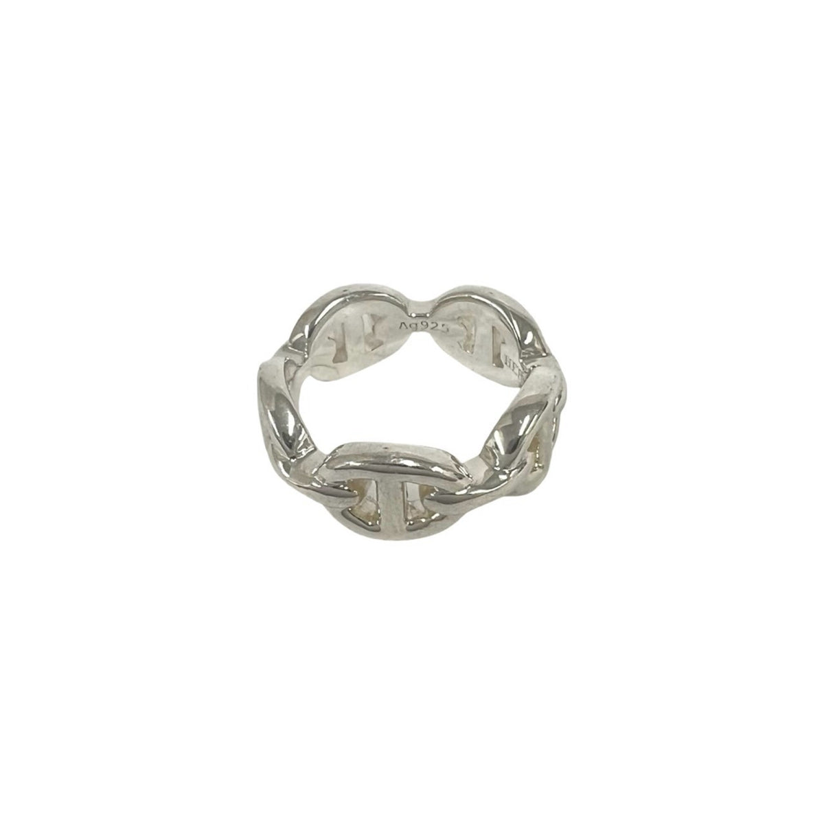 Hermes Silver Silver 925 Band Ring (Pre-Owned)