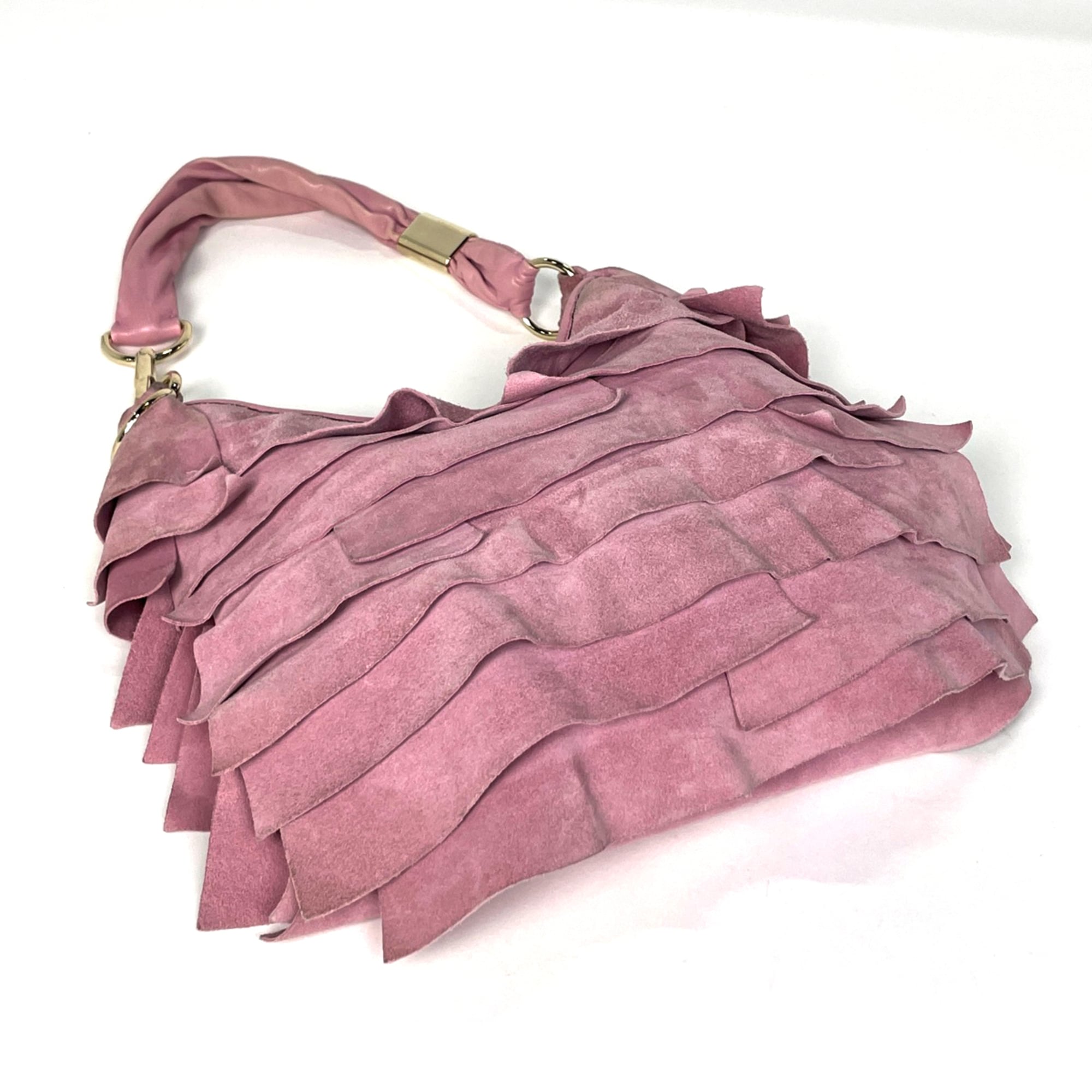 Yves Saint Laurent Pink Suede Shoulder Bag (Pre-Owned)