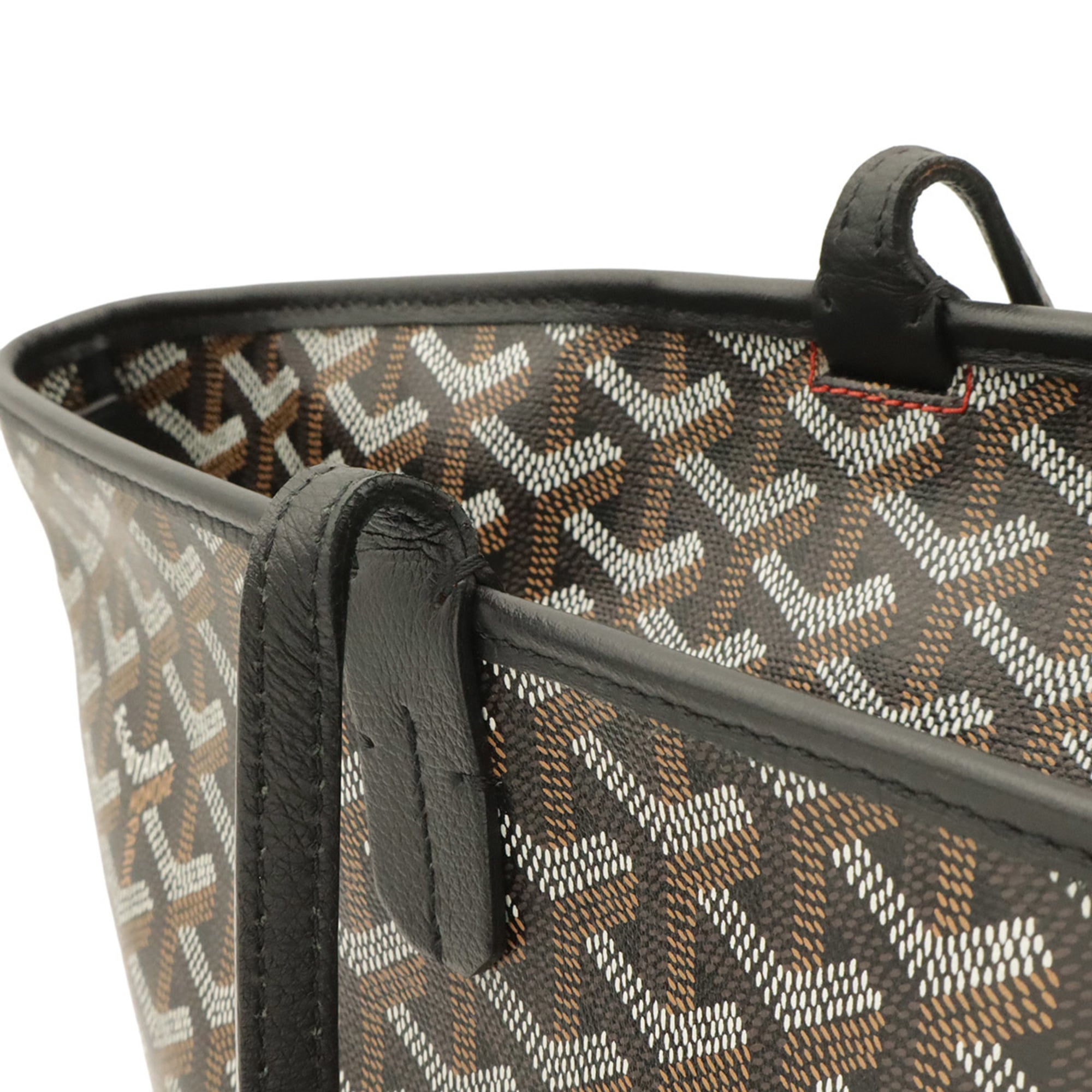 Goyard Black Brown White Coated Canvas Pvc Leather Shoulder Bag Tote Bag (Pre-Owned)
