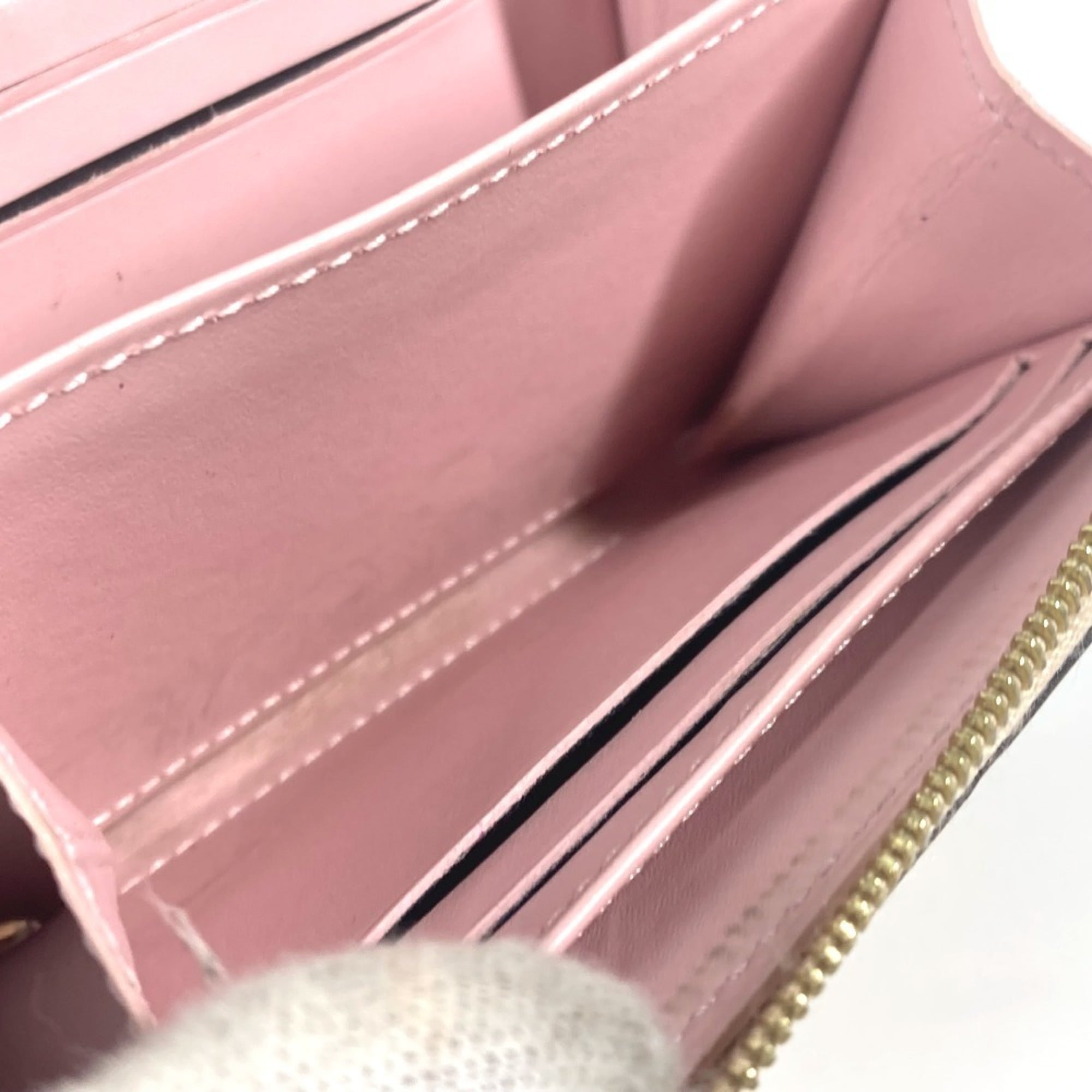 Louis Vuitton Beige Pink Vernis Long Wallet (Bi-Fold) (Pre-Owned)