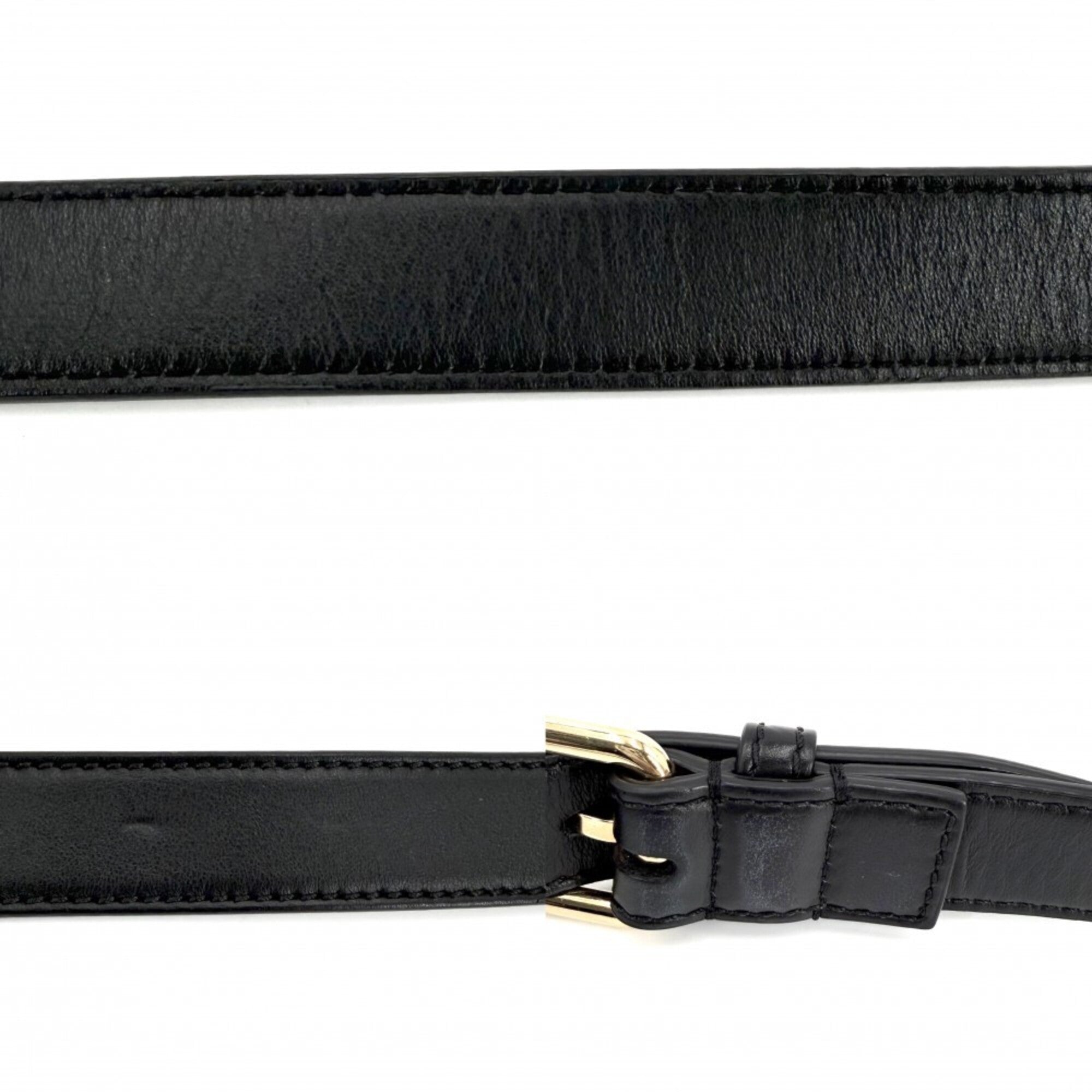 Versace Black Gold Leather Shoulder Bag (Pre-Owned)