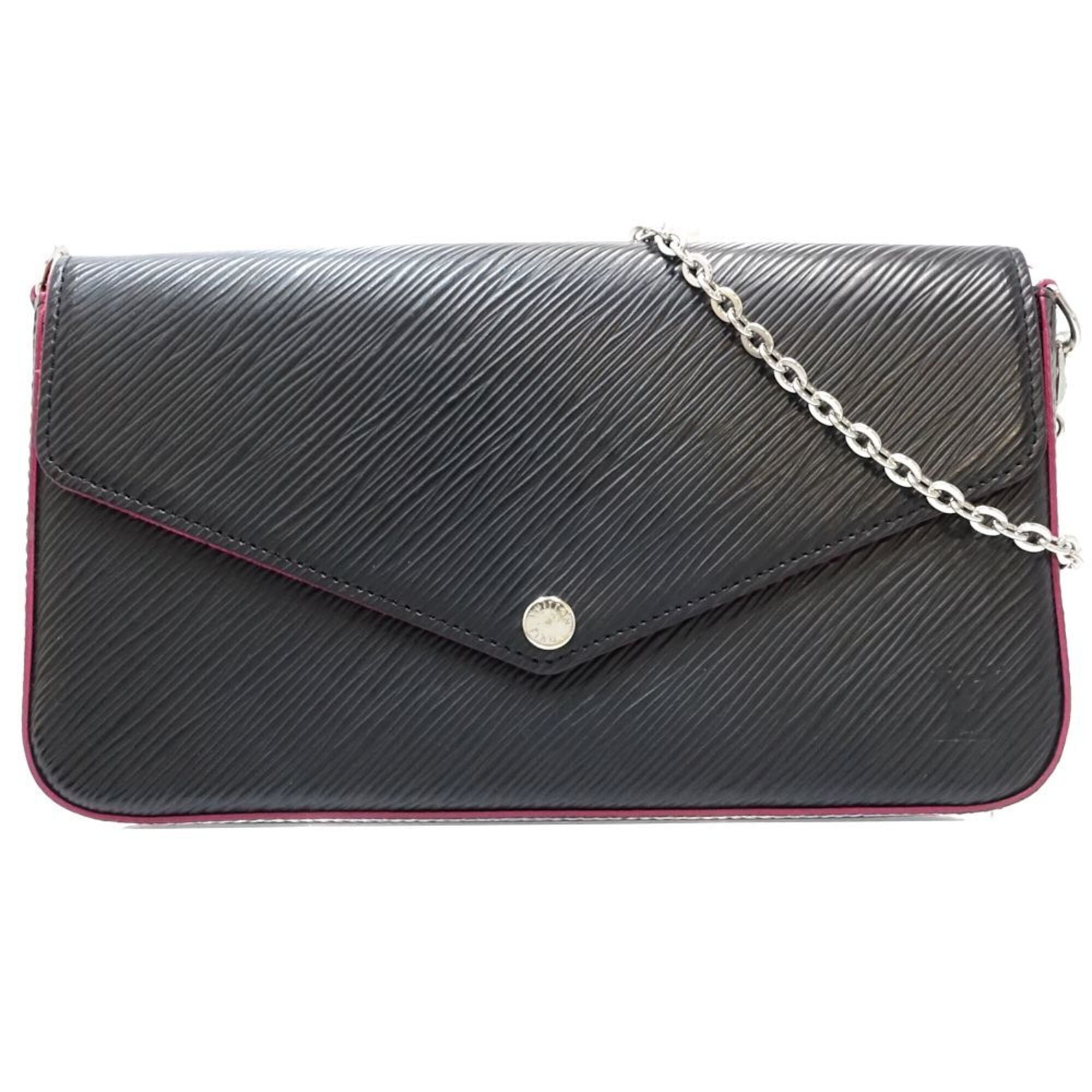 Louis Vuitton Epi Hot Pink Noir Epi Leather Pochette (Pre-Owned)