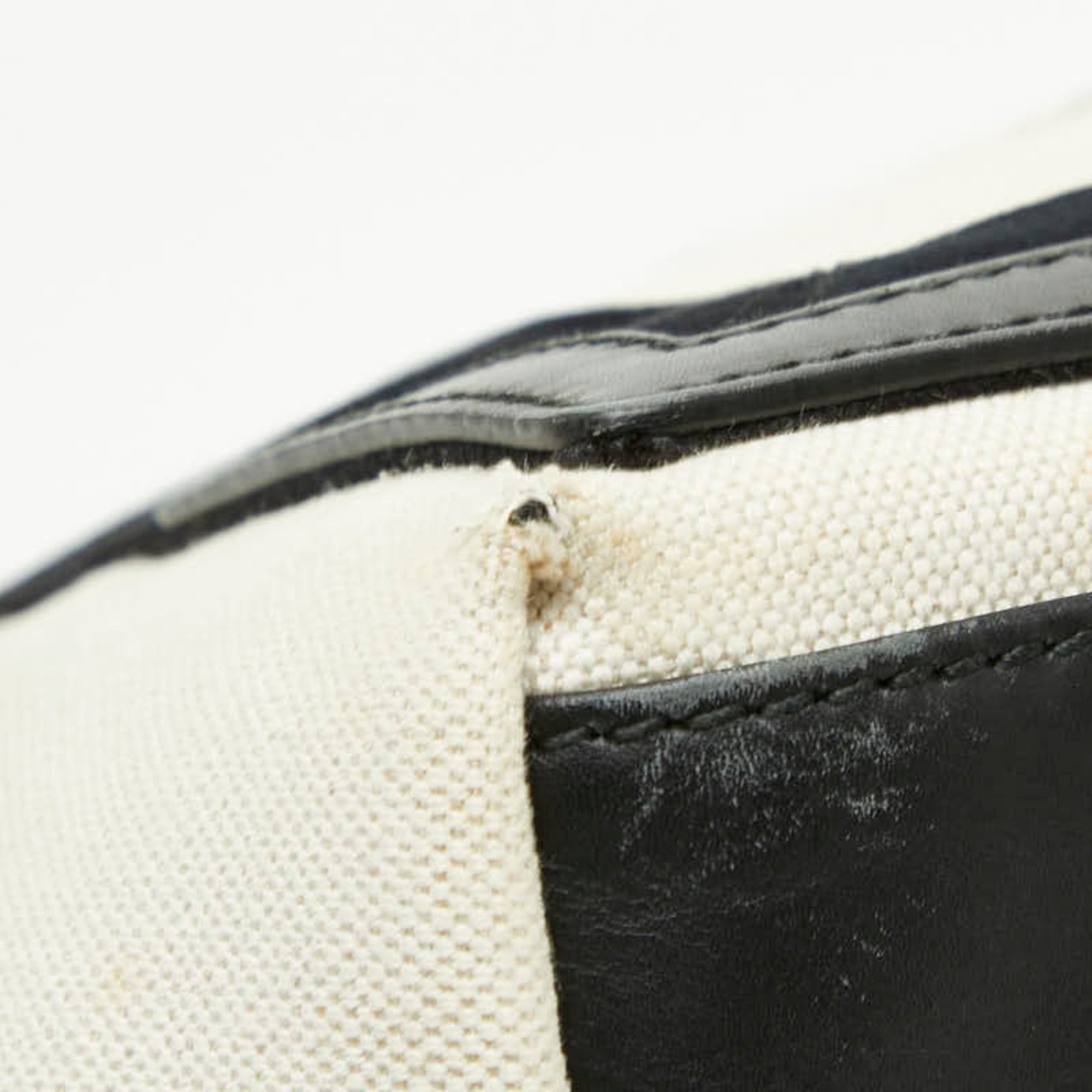 Balenciaga Black White Canvas Leather Handbag Pouch Tote Bag (Pre-Owned)