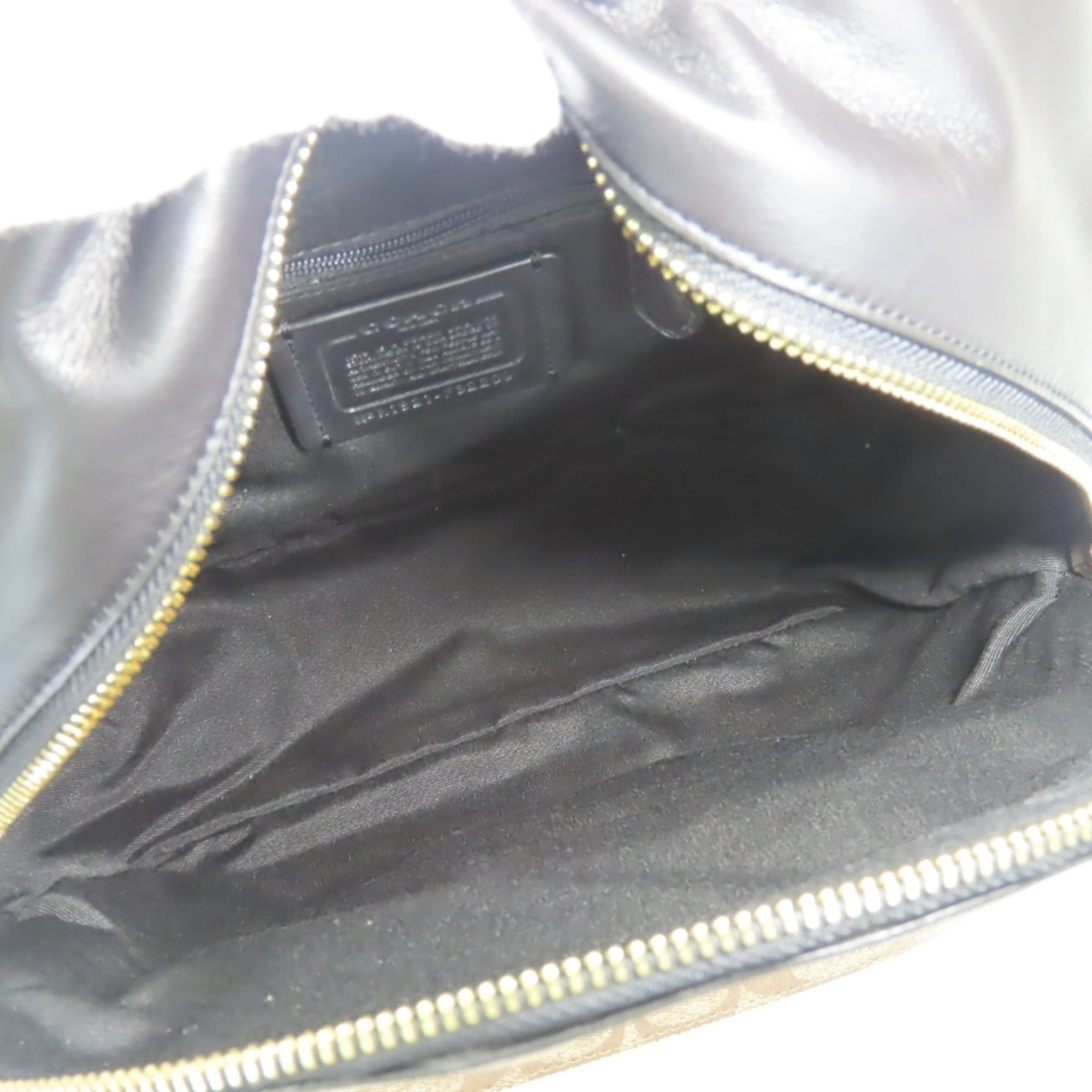 Coach Signature Black Brown Pvc Leather Backpack (Pre-Owned)
