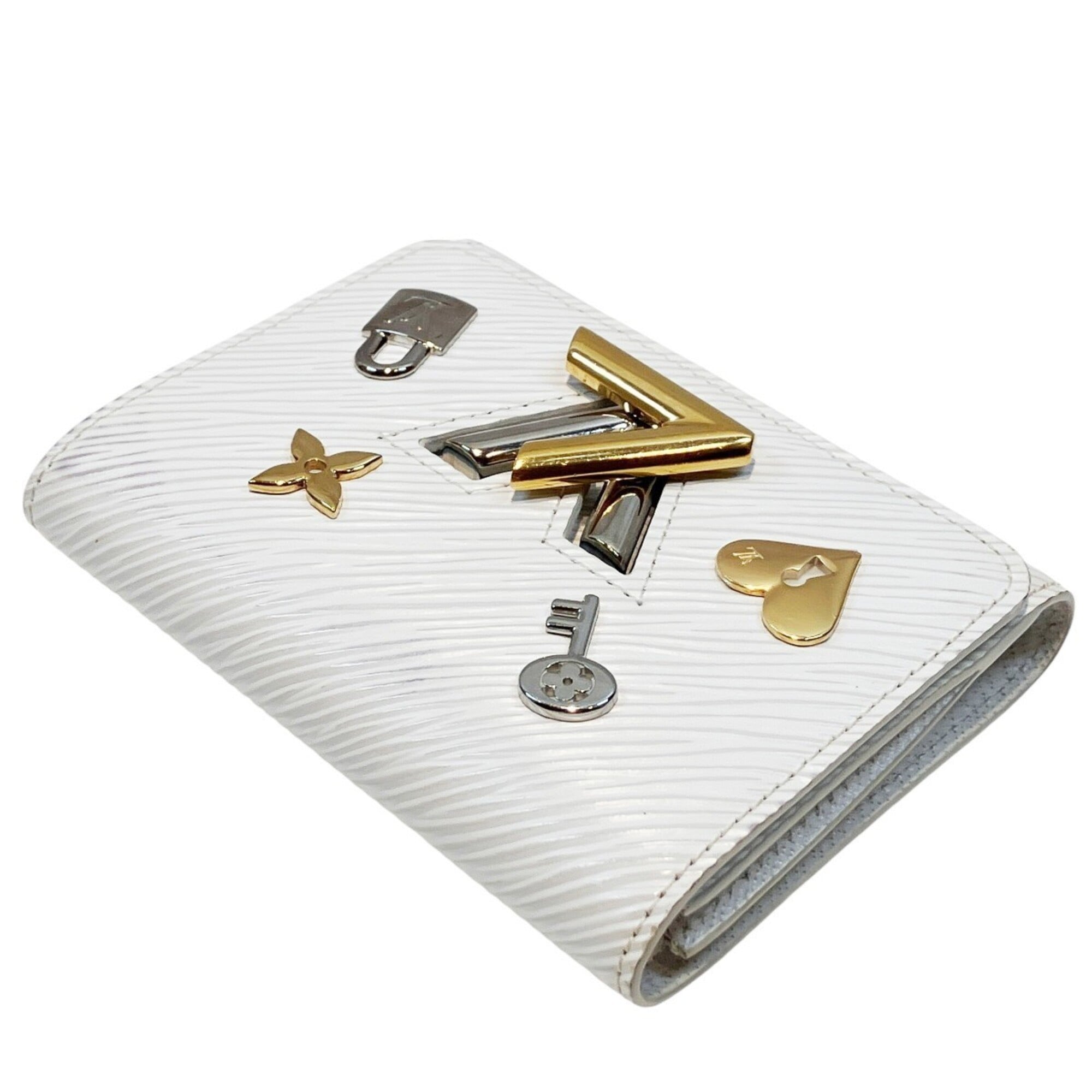 Louis Vuitton White Leather Wallet (Tri-Fold) (Pre-Owned)