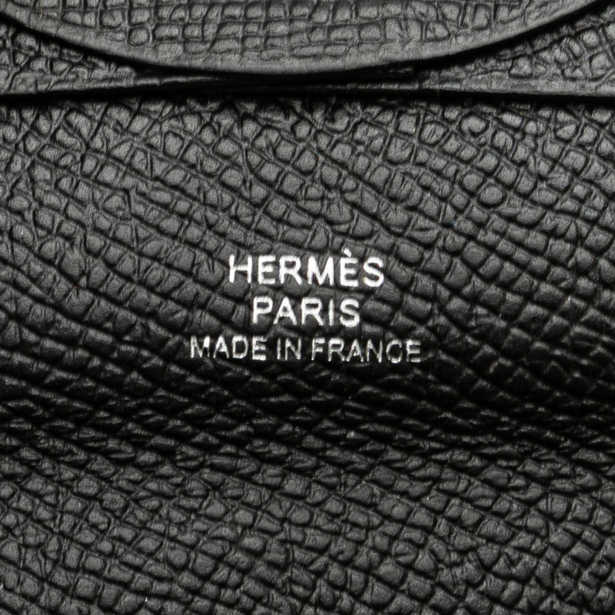 Hermes Bastia Black Epsom Leather Coin Purse/Coin Case (Pre-Owned)