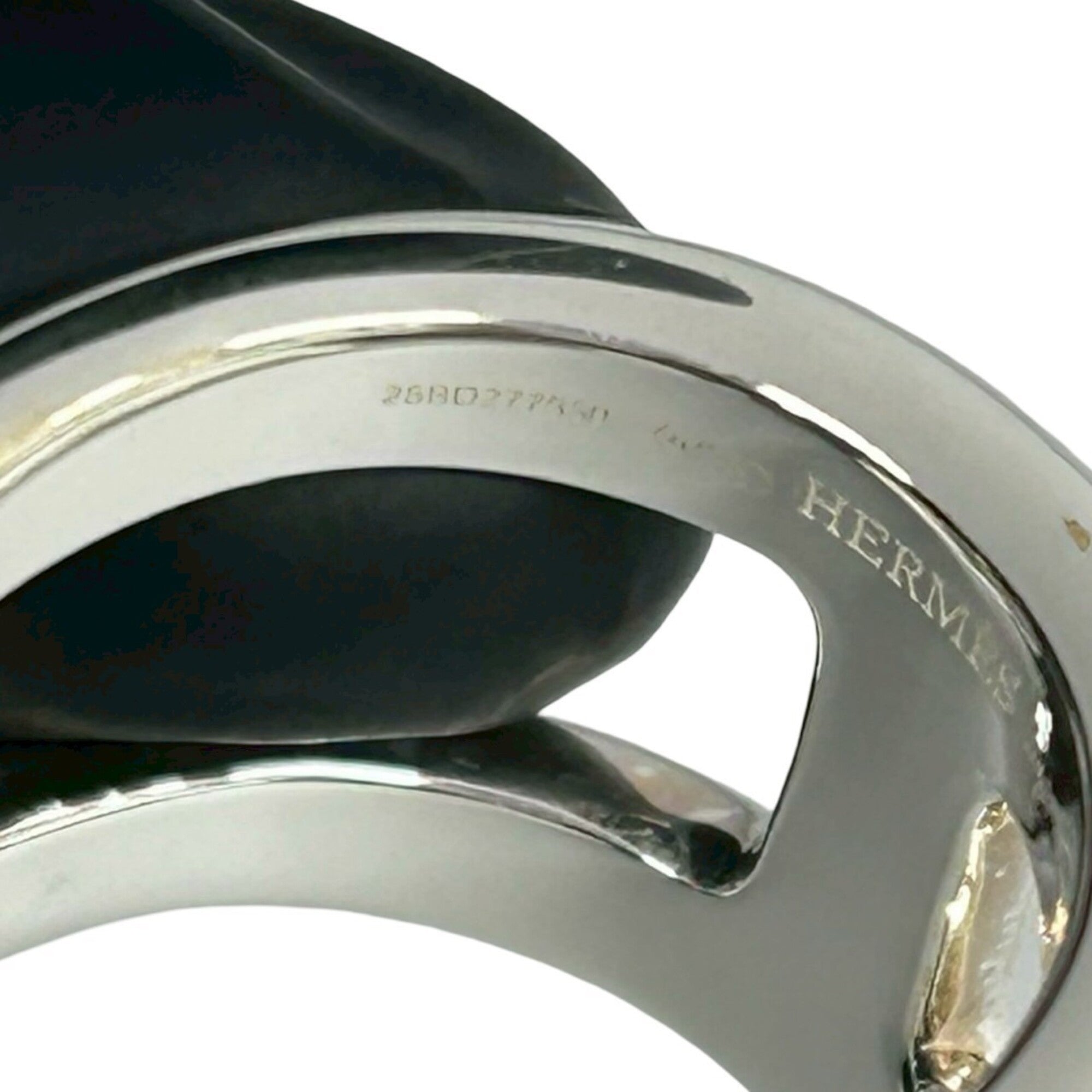 Hermes Silver Silver 925 Band Ring (Pre-Owned)