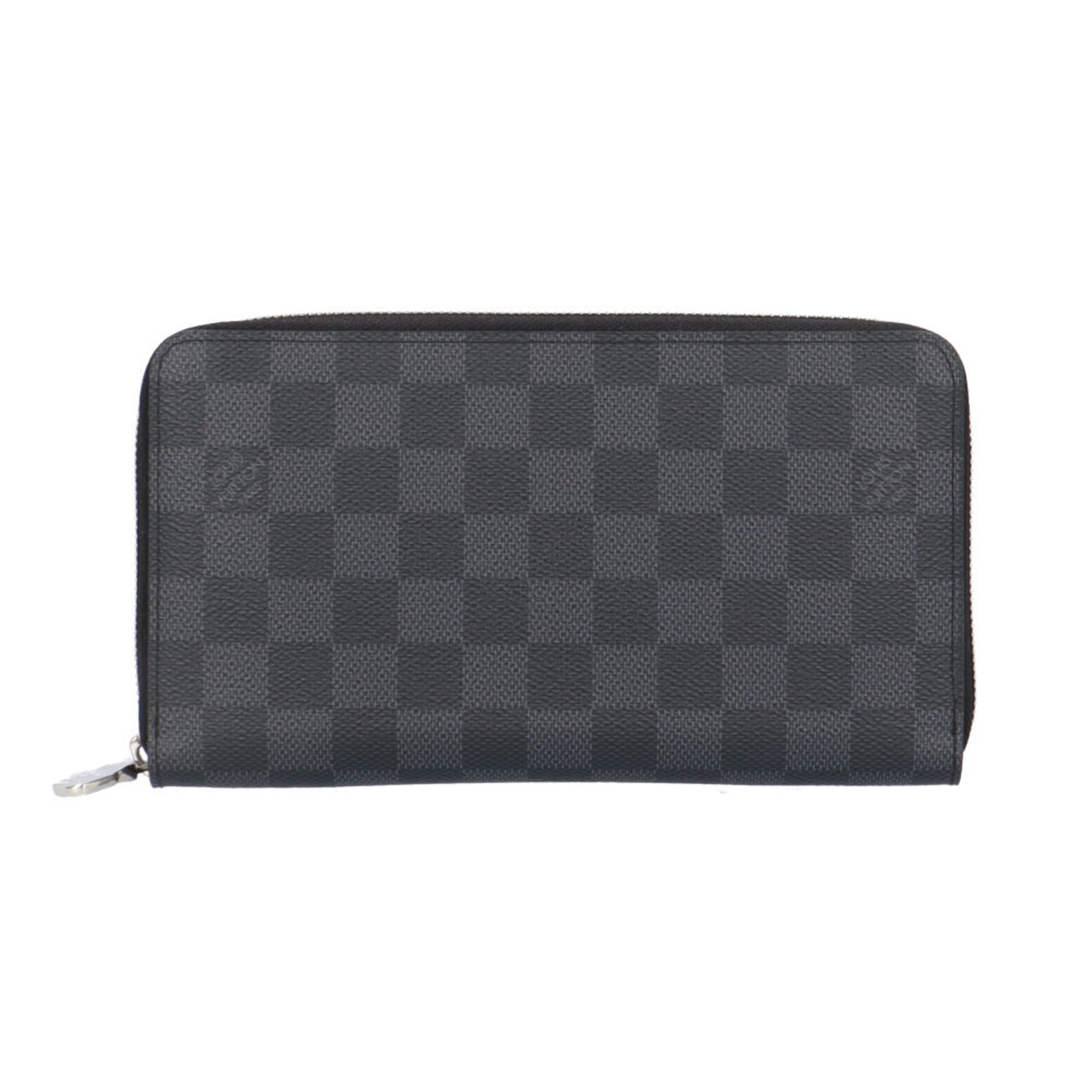 Louis Vuitton Black Gray Damier Graphite Long Wallet (Bi-Fold) (Pre-Owned)