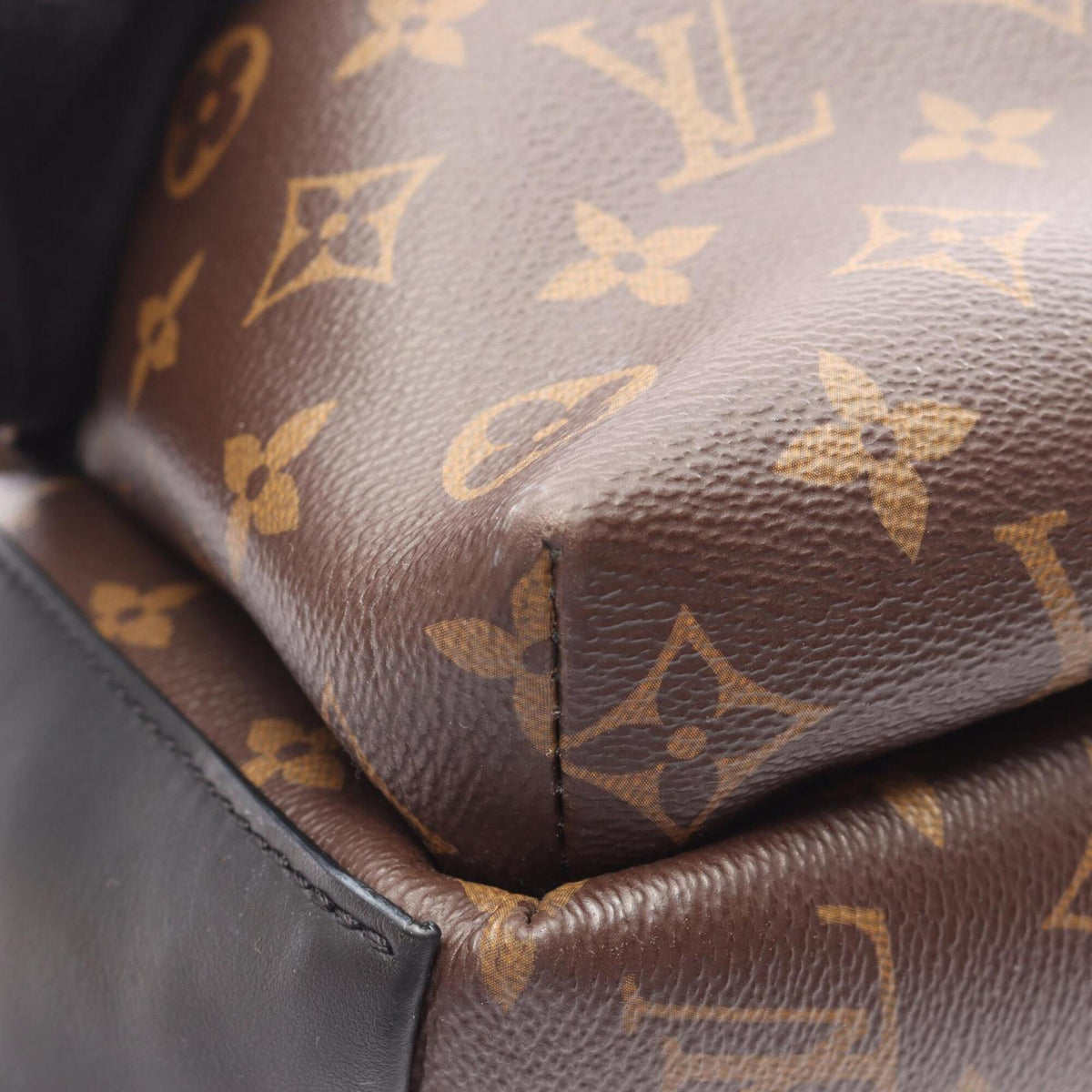 Louis Vuitton Black Brown Coated Canvas Leather Backpack Handbag (Pre-Owned)