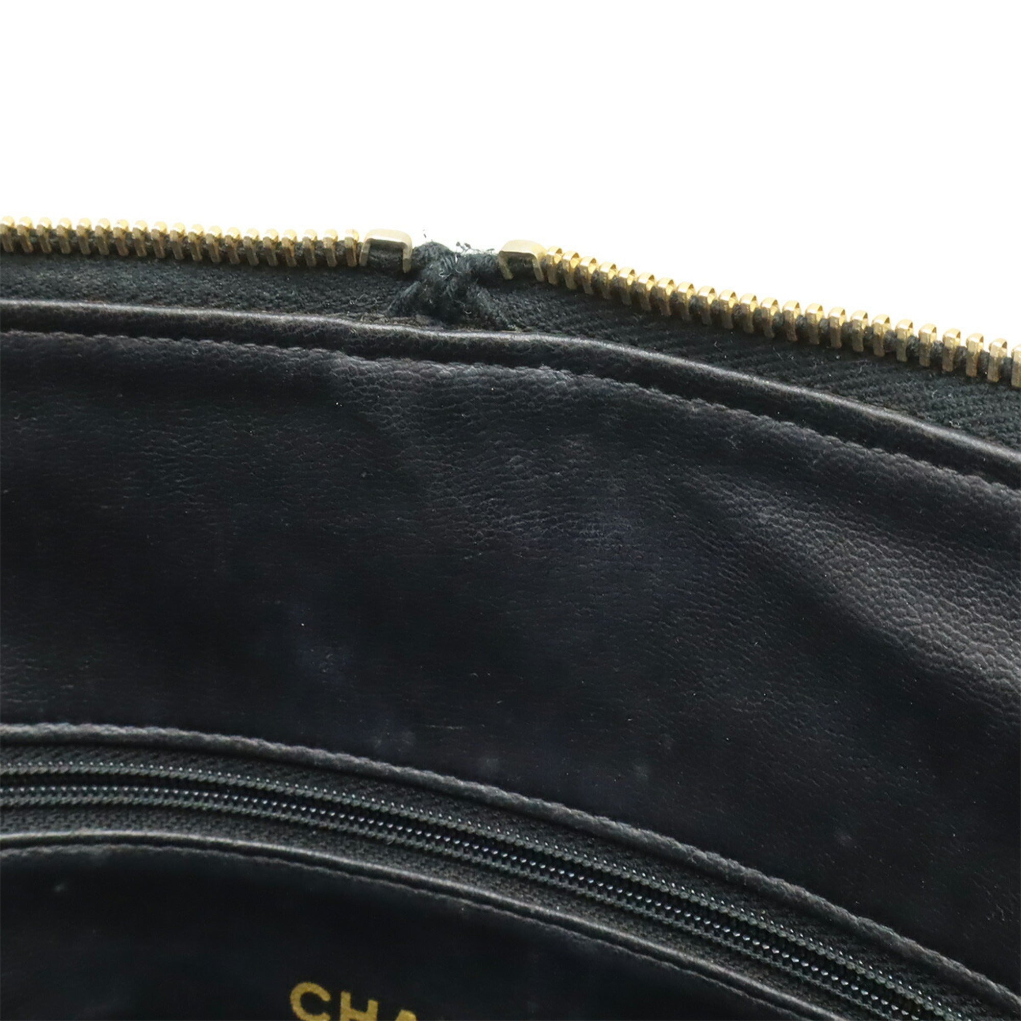 Chanel Black Grained Calfskin Shoulder Bag Tote Bag (Pre-Owned)