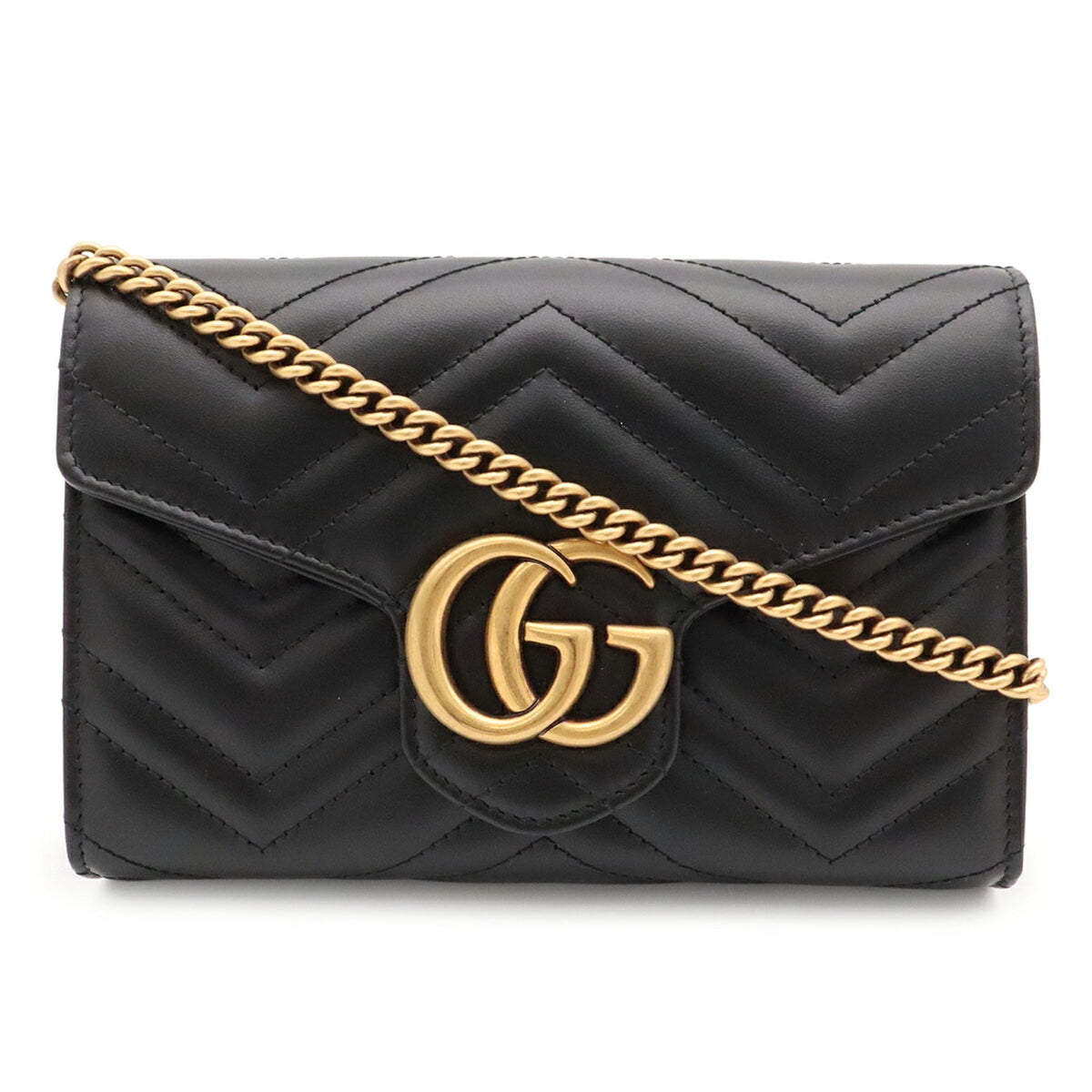 Gucci Black Quilting Leather Clutch Bag Shoulder Bag (Pre-Owned)