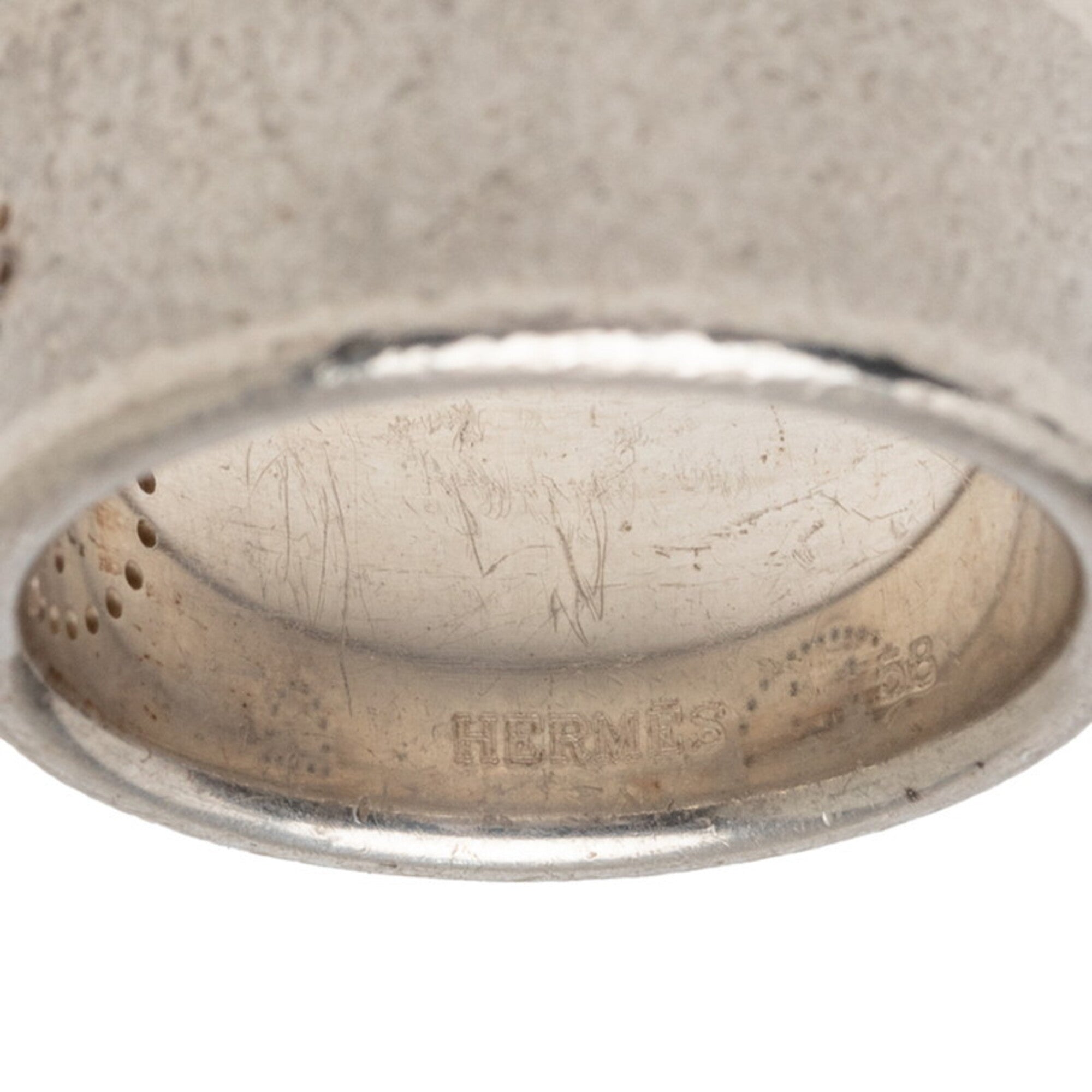 Hermes Silver 925 Band Ring (Pre-Owned)