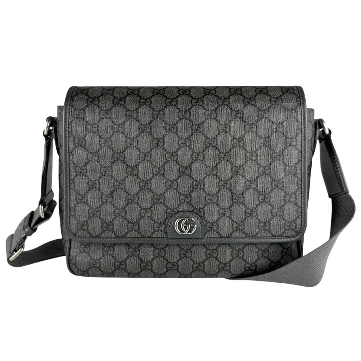 Gucci Gray Gg Supreme Shoulder Bag (Pre-Owned)