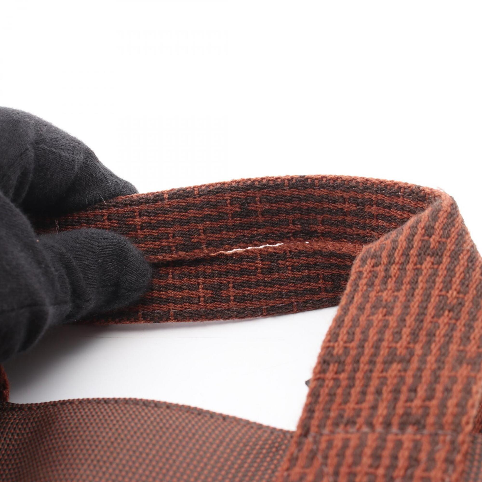 Hermes Brown Nylon Canvas Handbag Tote Bag (Pre-Owned)