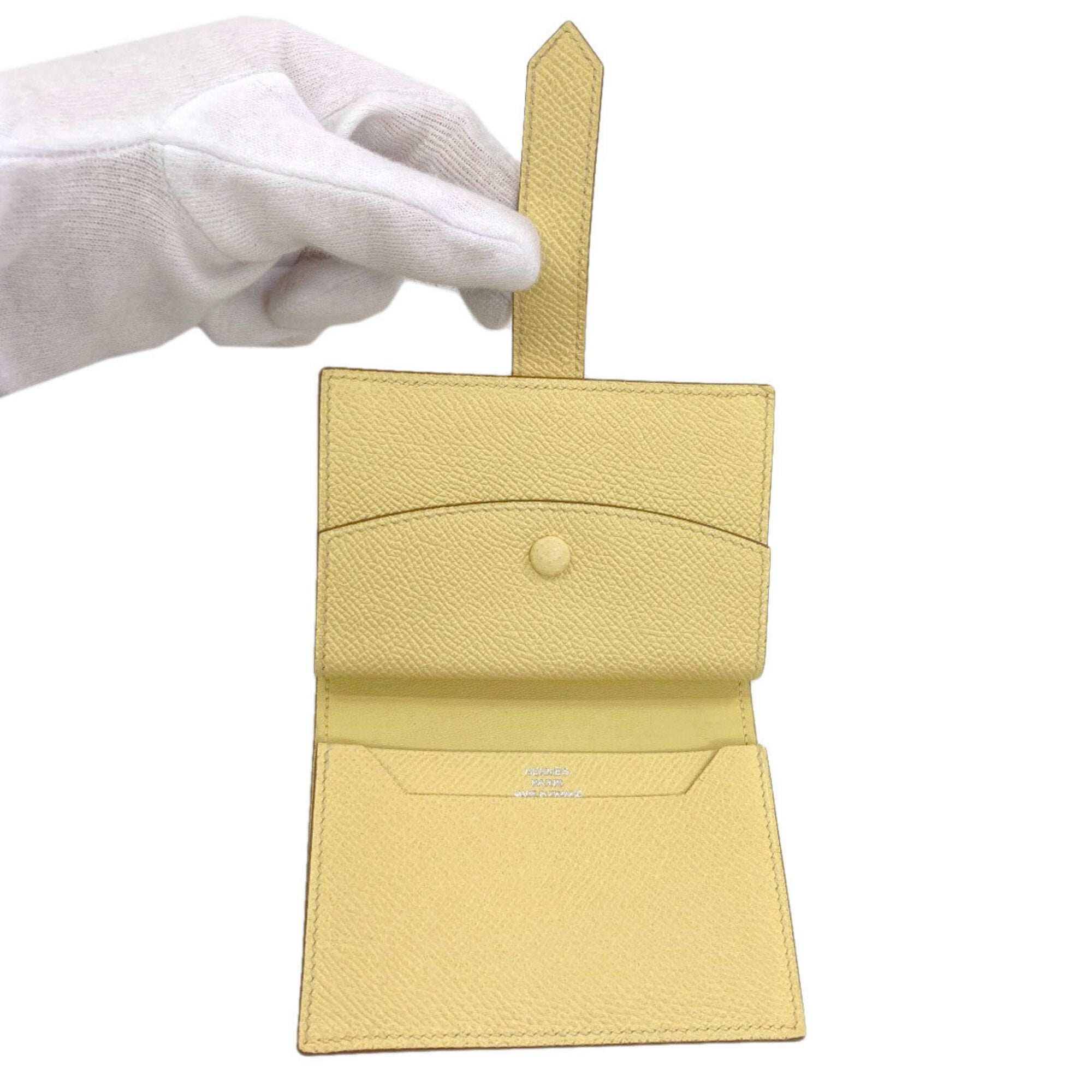 Hermes Yellow Epsom Leather Coin Purse/Coin Case (Pre-Owned)