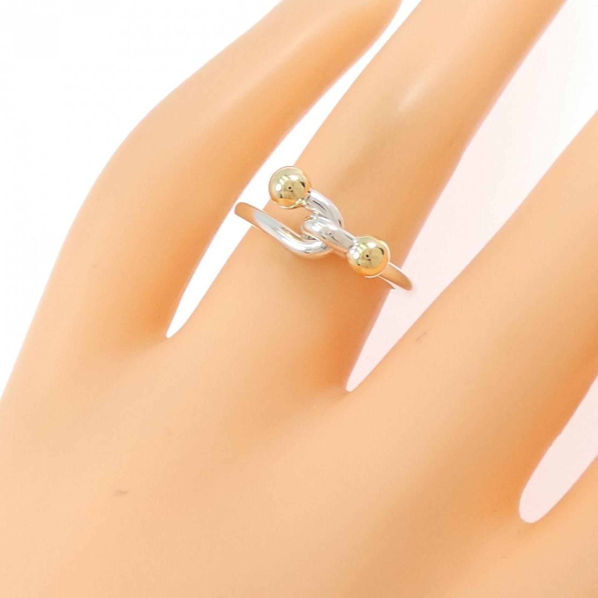 Tiffany Silver Yellow Gold Yellow Gold (18K) Silver 925 Band Ring (Pre-Owned)